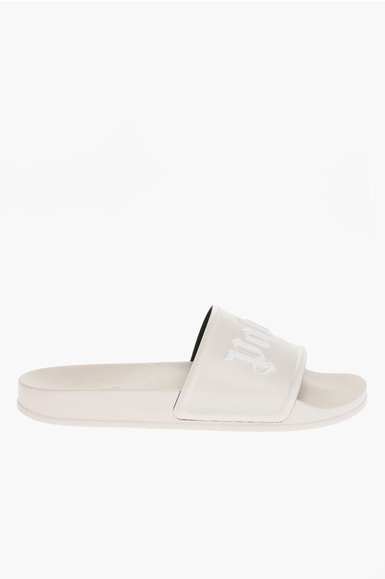 image of Palm Angels Og1Mm0524 Rubber Pool Slides In Beige, Men's (Size 11)