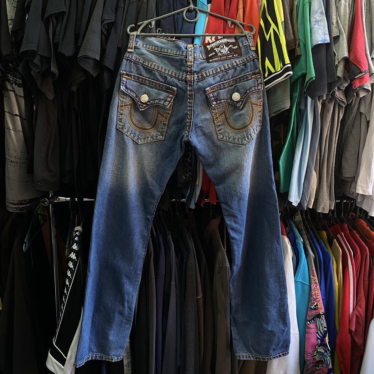 true religion ワイドデニム　young thug y2k Vintage True Religion Big Logo Denim y2k opium jeans - Jeans