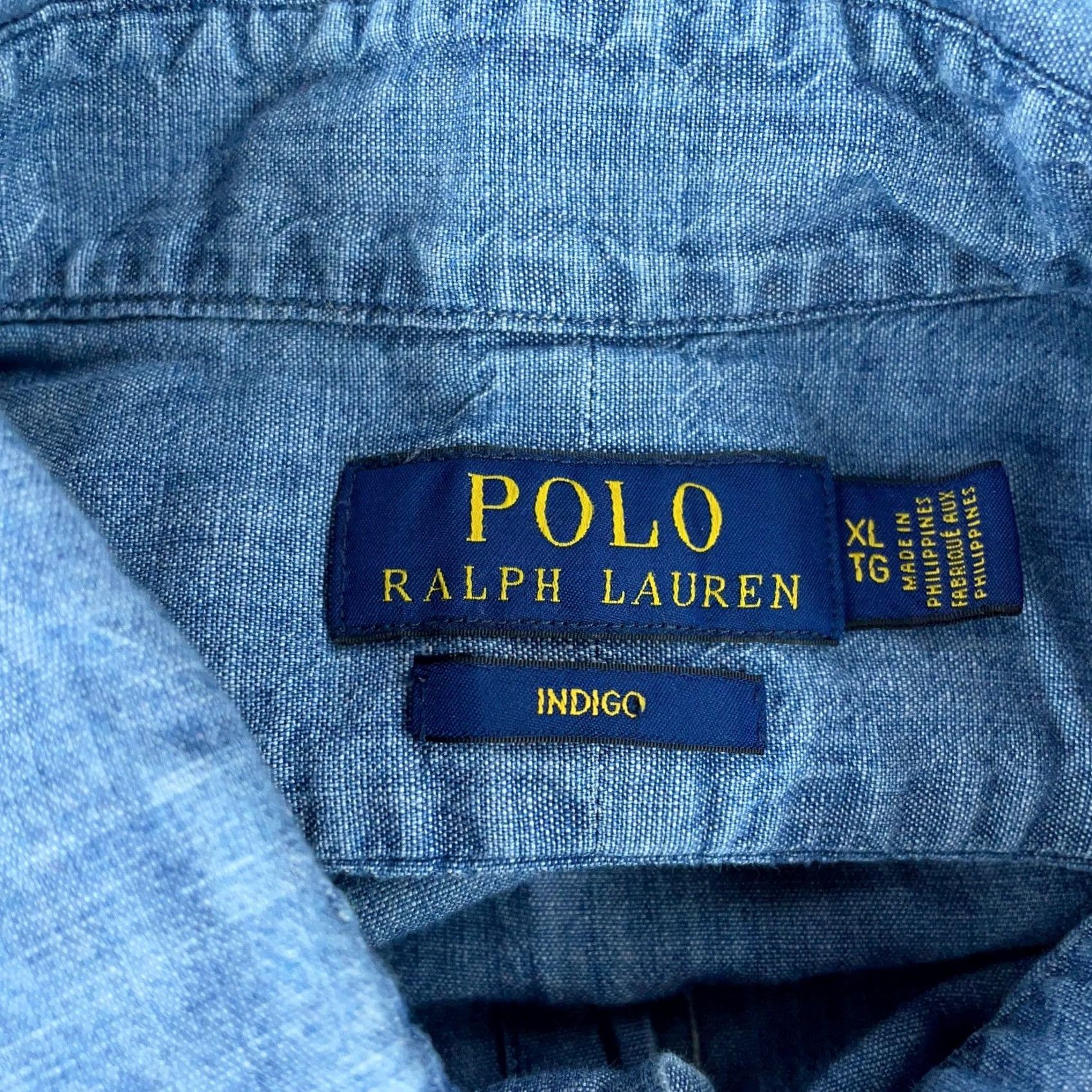 Polo Ralph Lauren Polo Ralph Lauren Shirt Mens XL Blue Indigo Denim Long Sleeve Collared Button Up Size US XL / EU 56 / 4 - 7 Thumbnail