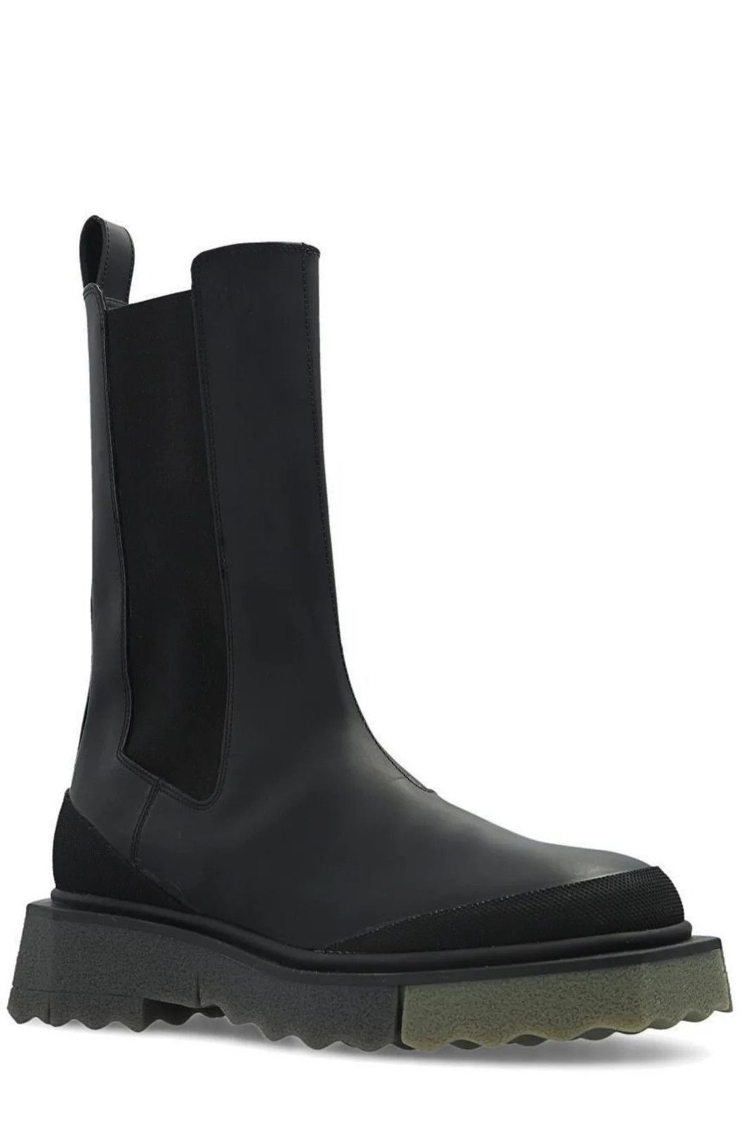 Off-White o1gr1nt0125 Calf Sponge Chelsea Boots in Black Size US 7 / IT 37 - 2 Thumbnail