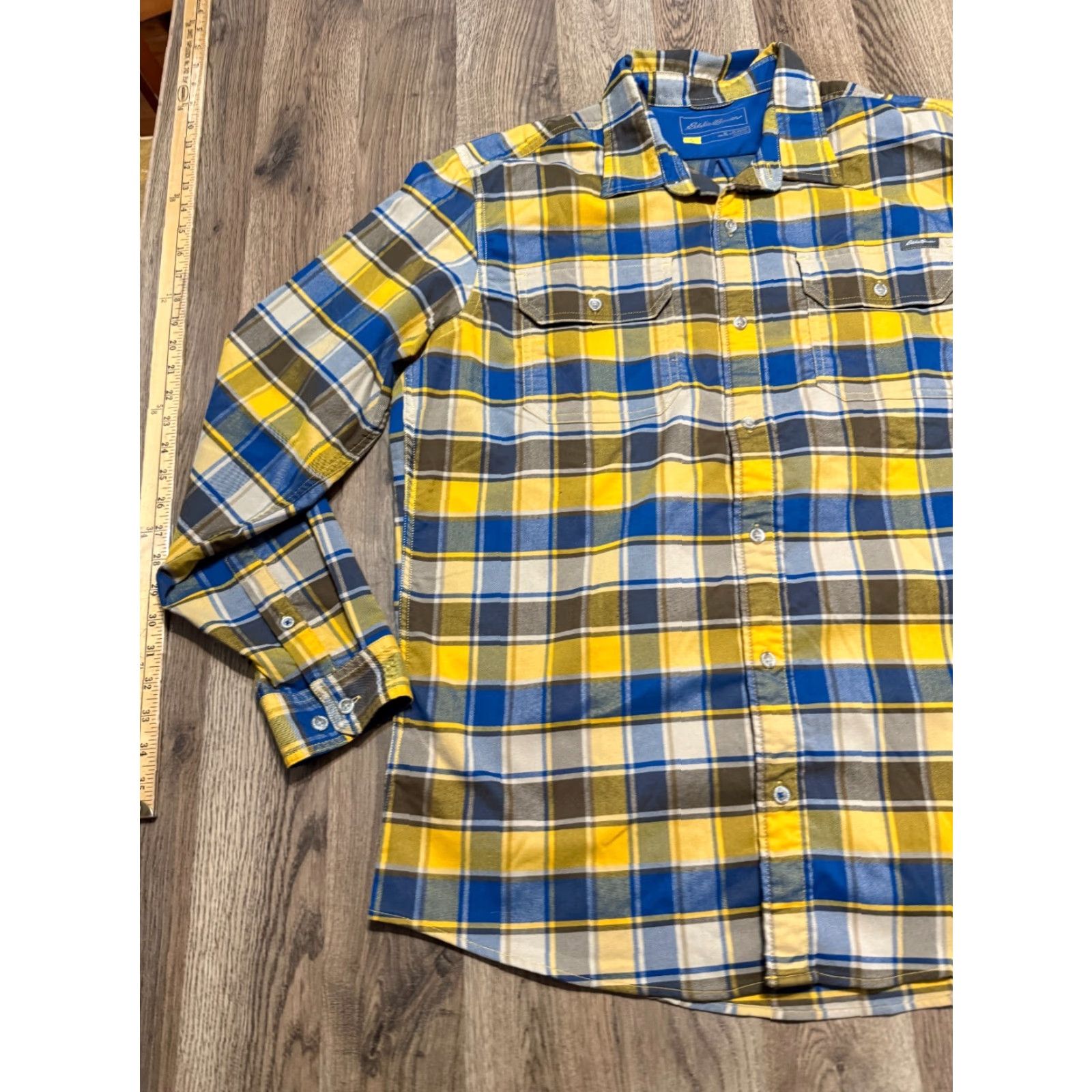Eddie Bauer Eddie Bauer Shirt Men XL Blue Brown Yellow Plaid Long Sleeve Button Up Shirt Size US XL / EU 56 / 4 - 3 Thumbnail