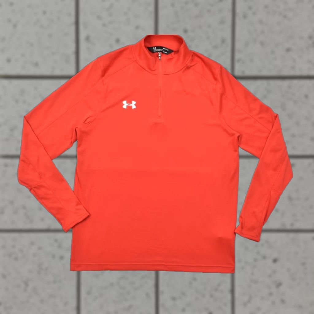 Under Armour Under Armour HeatGear Men's Red 1/4 Zip Pullover Long Sleeve Mock Neck Slim Fit Pullover Size US M / EU 48-50 / 2 - 1 Thumbnail