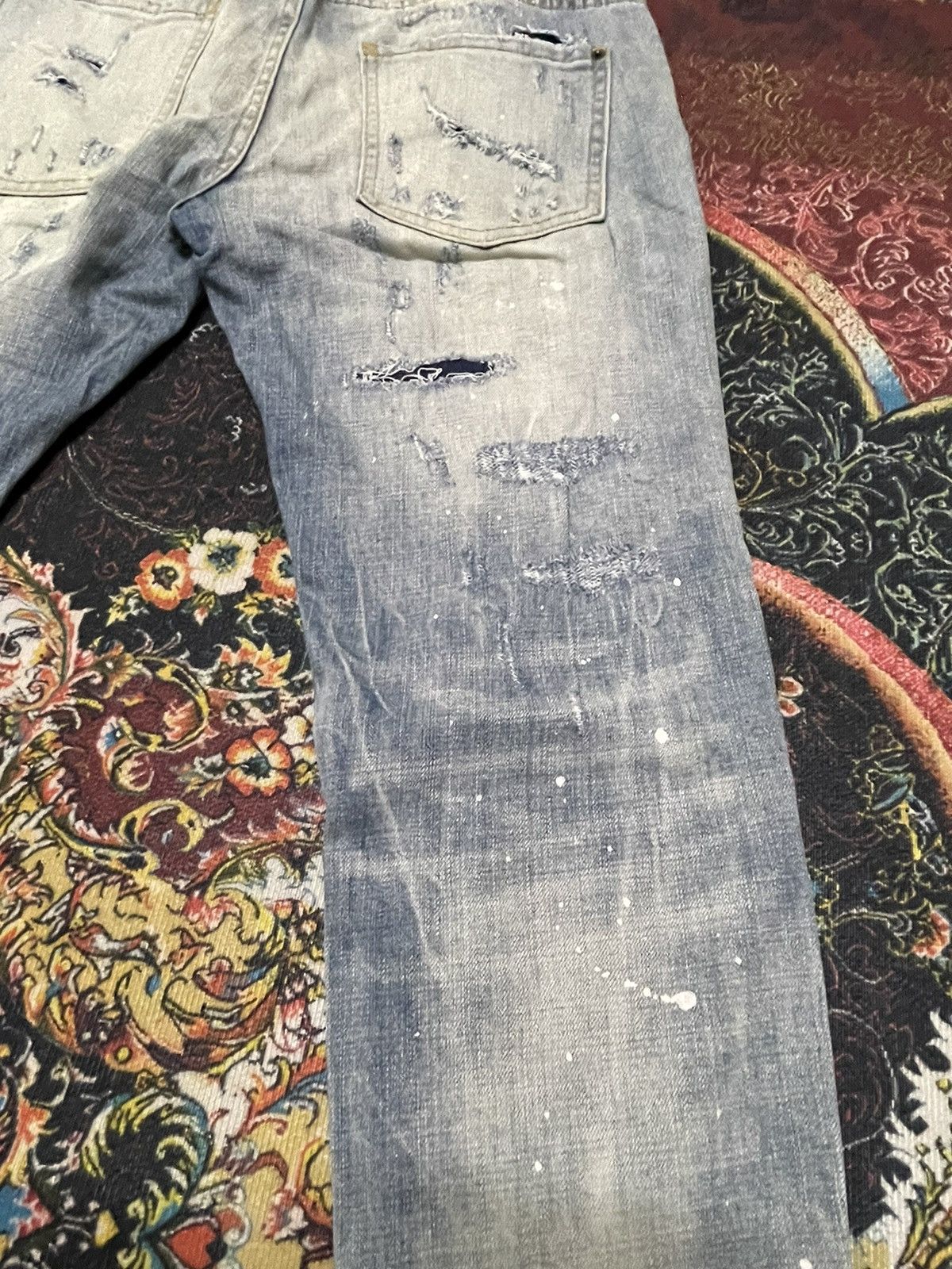 Dsquared2 Dsquared2 Thrashed Punk Light Blue Jeans Size US 33 - 13 Thumbnail