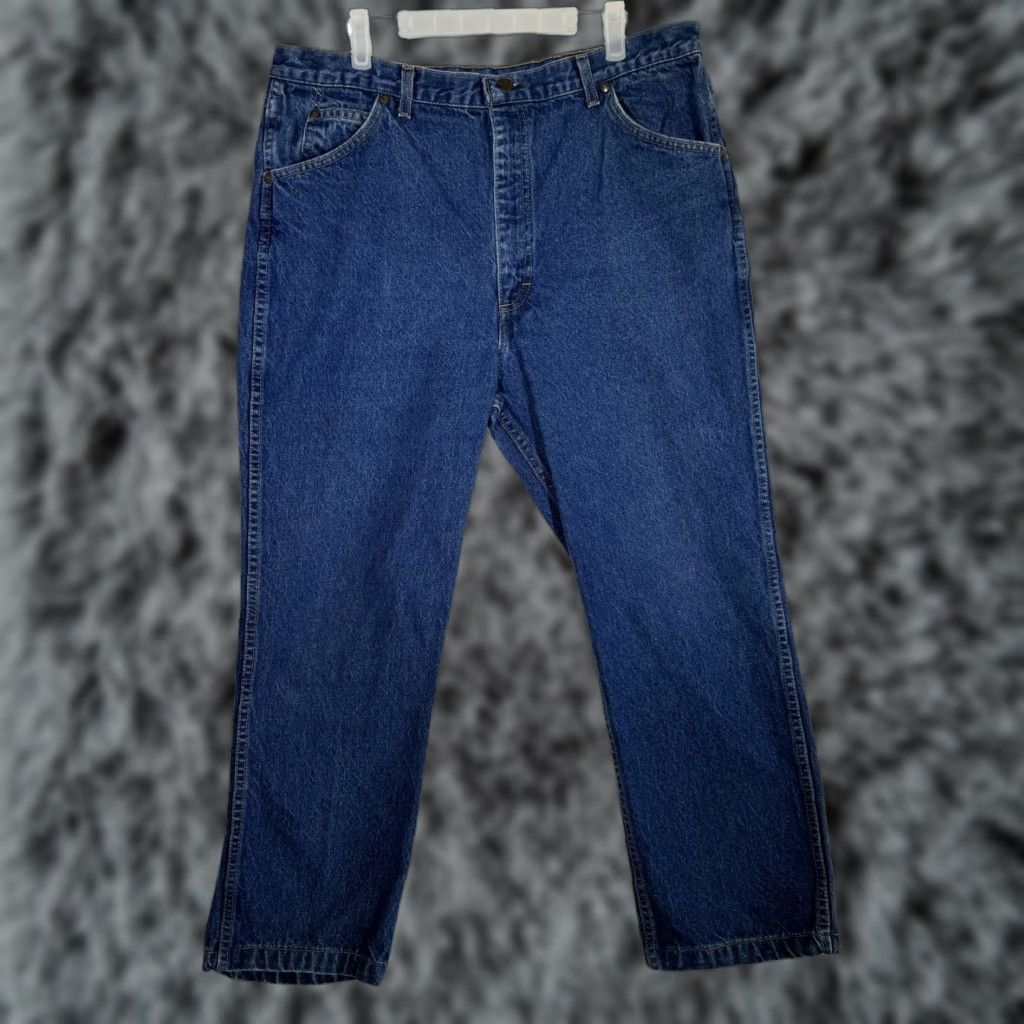 Vintage VINTAGE Roebucks Jeans Mens 34x34 Blue Denim Made USA High Rise Straight 90s Size US 38 / EU 54 - 1 Thumbnail