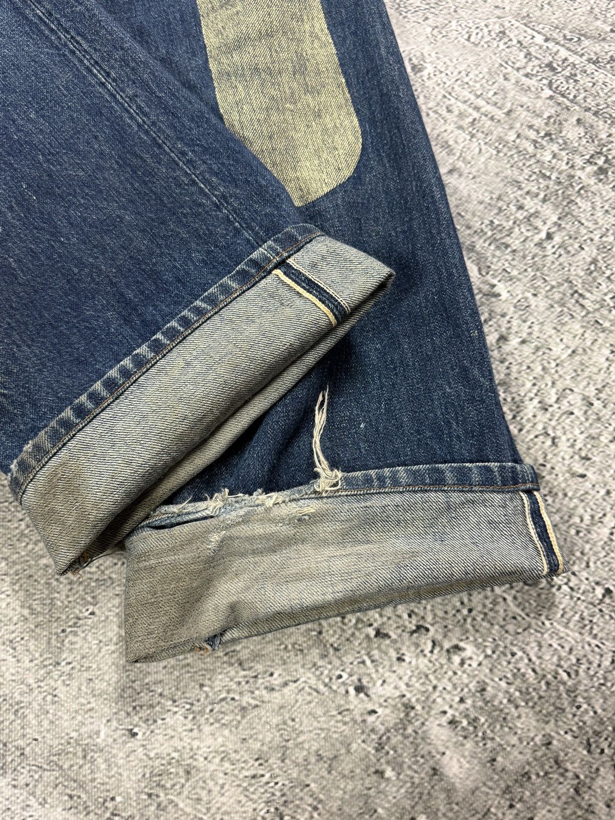 Evisu Evisu jeans white daicock big logo blue selvedge denim Size US 33 - 6 Thumbnail
