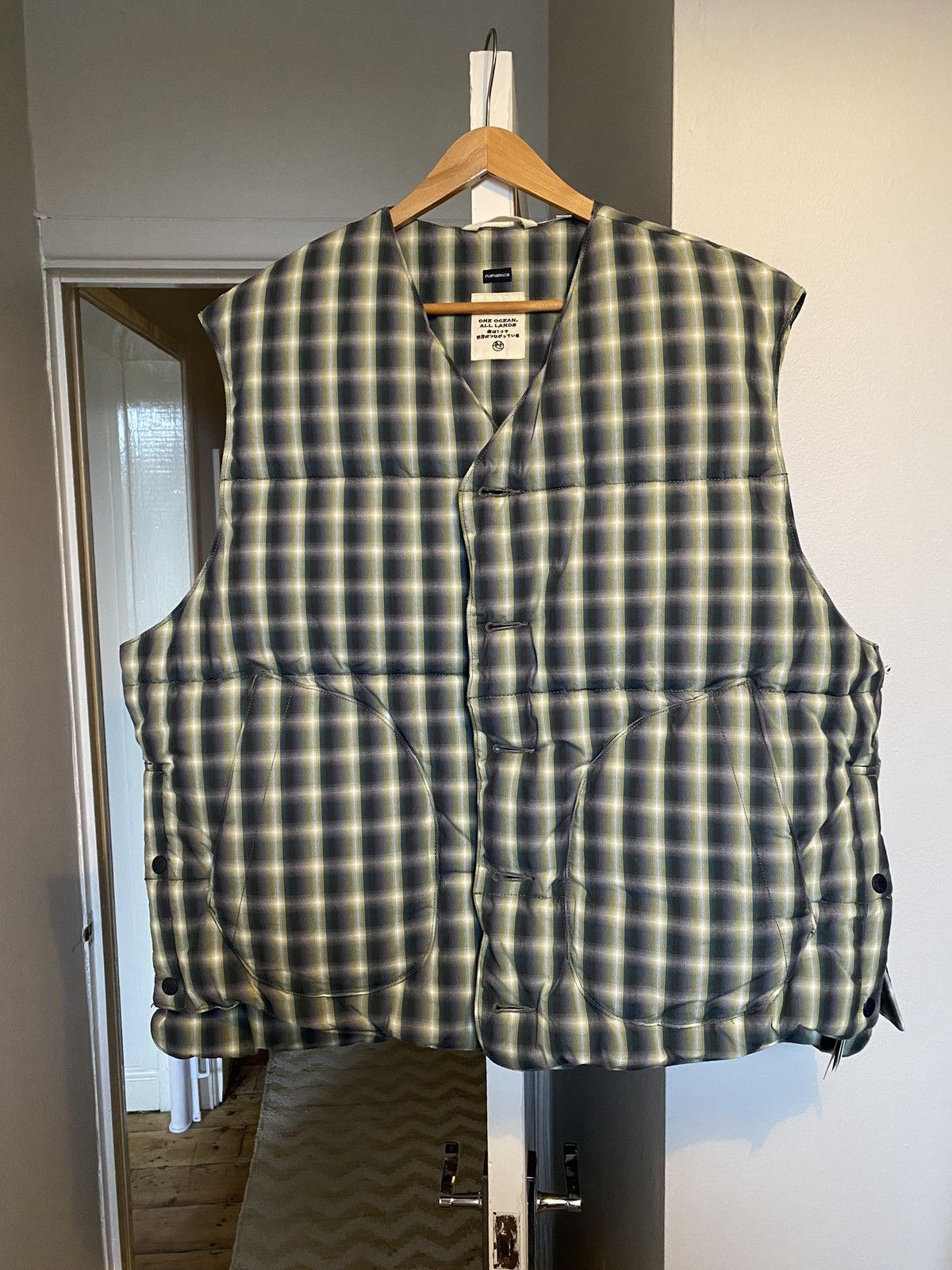 Nanamica Nanamica Check Down Vest Khaki Size US M / EU 48-50 / 2 - 9 Thumbnail