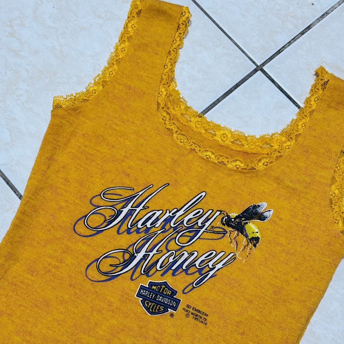 Vintage Vintage Rare 3D Emblem Harley Honey Harley Davidson Tanktop Size M / US 6-8 / IT 42-44 - 2 Thumbnail