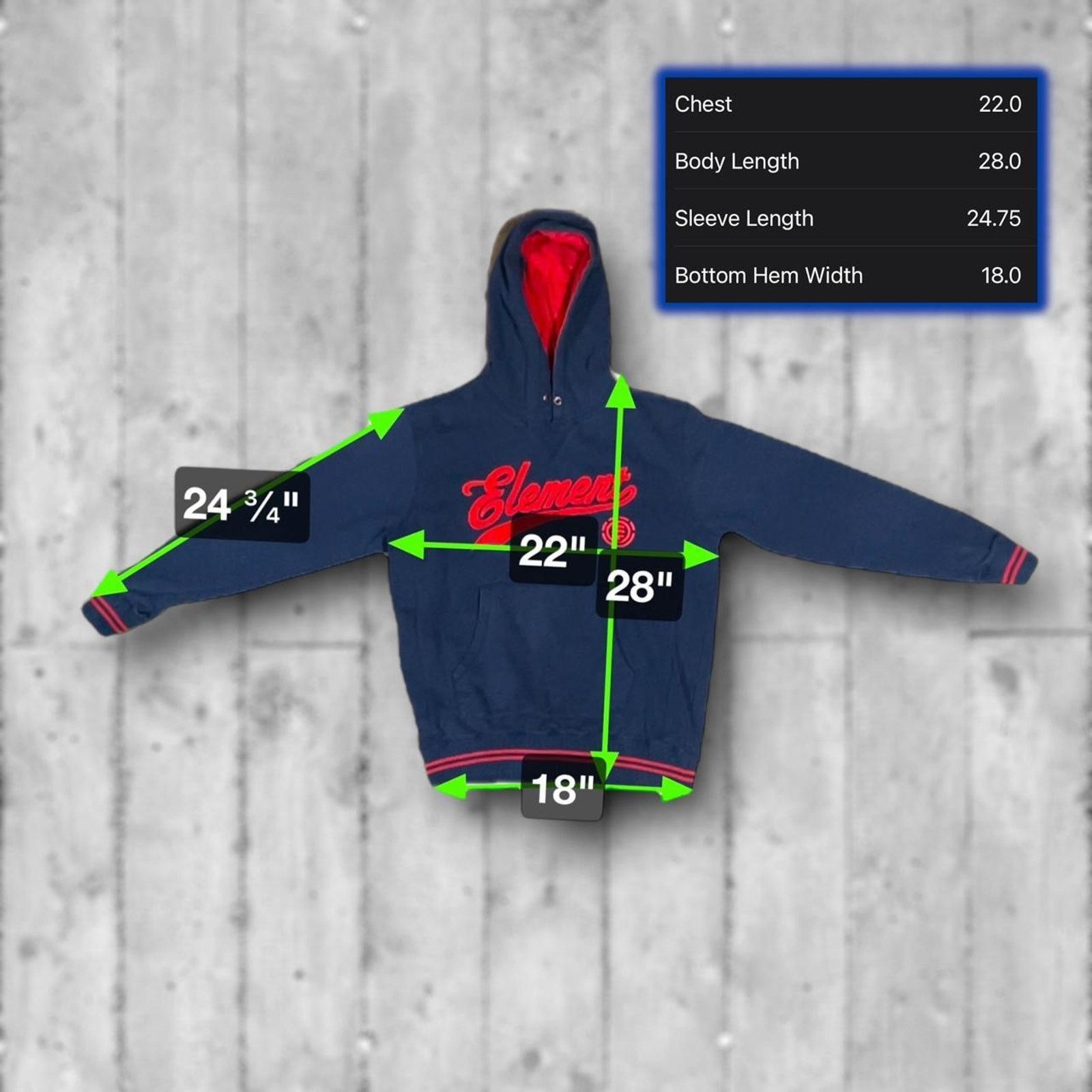 Element Element Skateboards Embroidered Logo Navy Blue & Red Hoodie Size US M / EU 48-50 / 2 - 5 Thumbnail