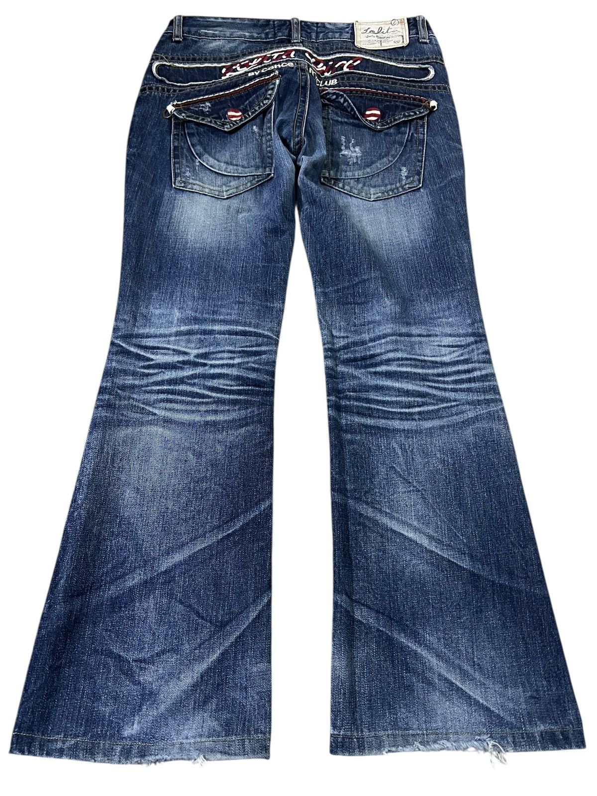 Japanese Brand Flare Jean Lolita Distress Mud Wash Jean Size US 31 - 2 Thumbnail