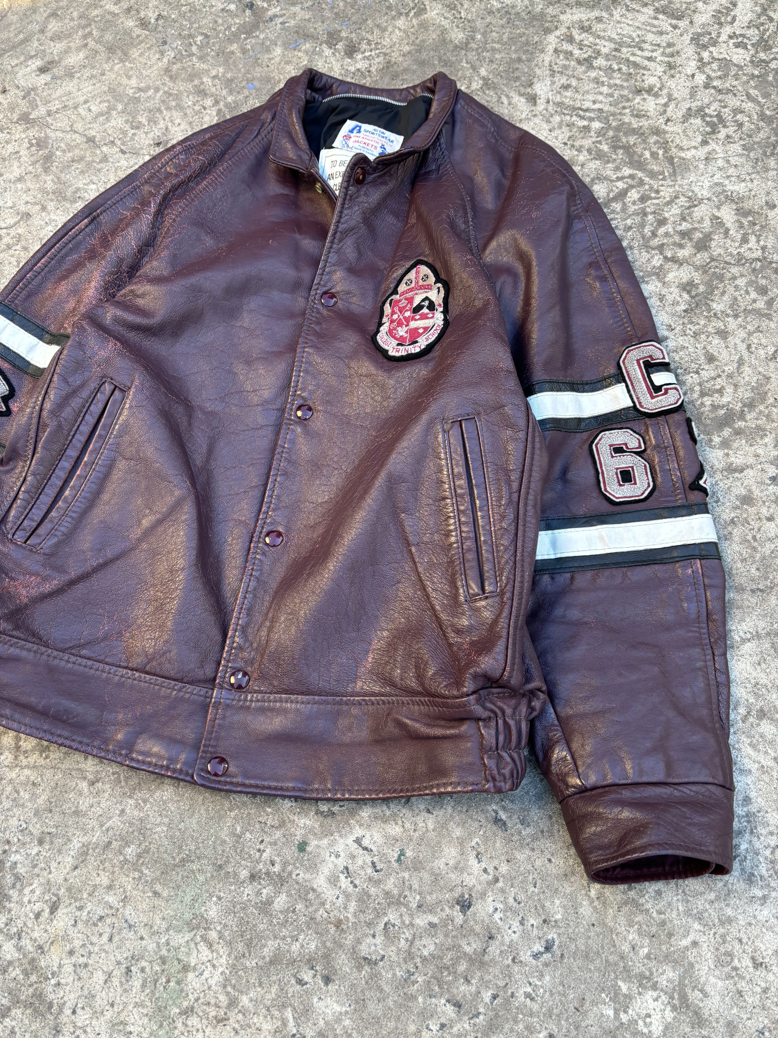 Other Vintage 70s Avon Sportswear Trinity Hockey Leather Jacket Size US L / EU 52-54 / 3 - 10 Thumbnail