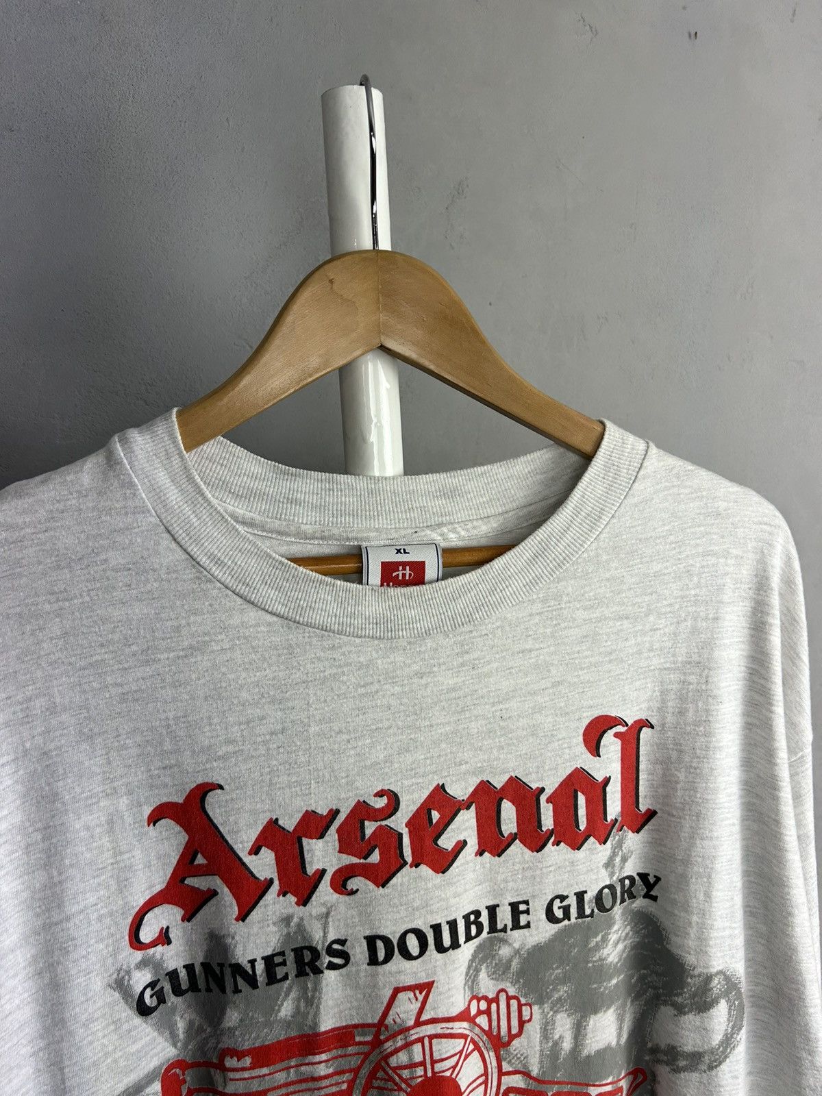 Vintage Arsenal 2002 Double Winners T-Shirt XL Hanes League FA Cup Size US XL / EU 56 / 4 - 5 Thumbnail