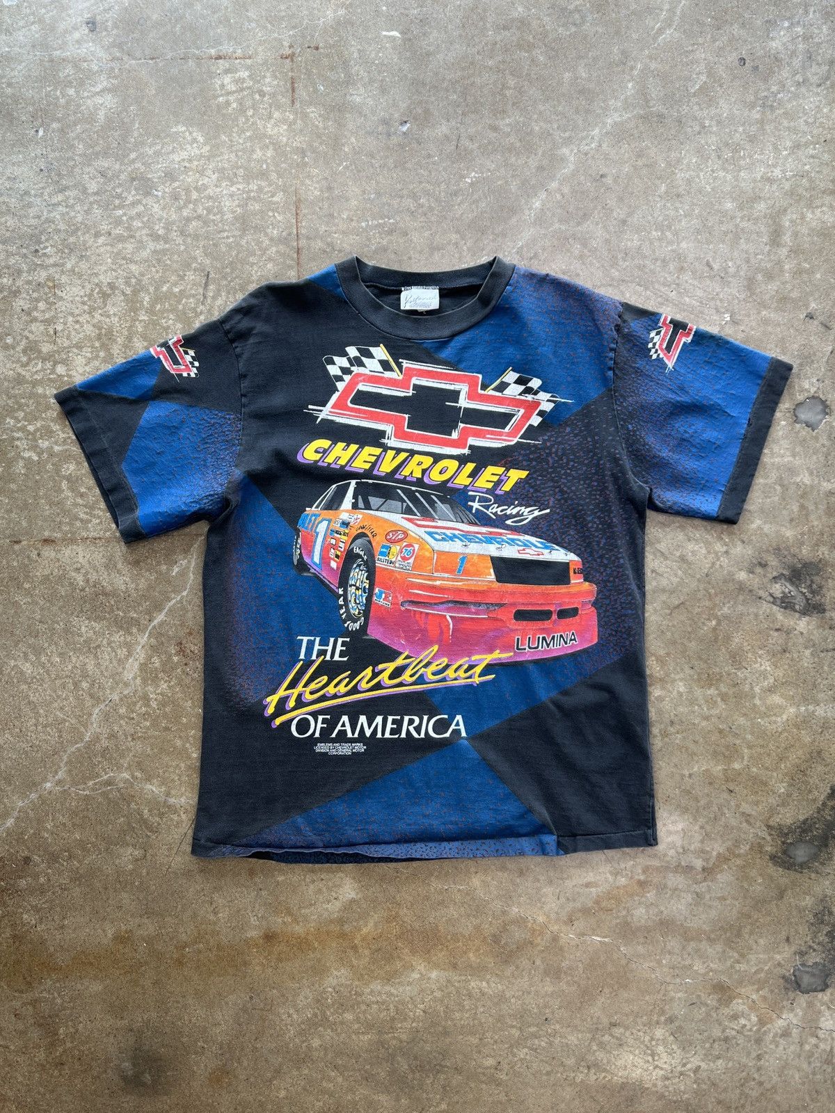 NASCAR Vintage 90s AOP Chevrolet The Heartbeat Built to Win Tee XL Size US XL / EU 56 / 4 - 2 Thumbnail
