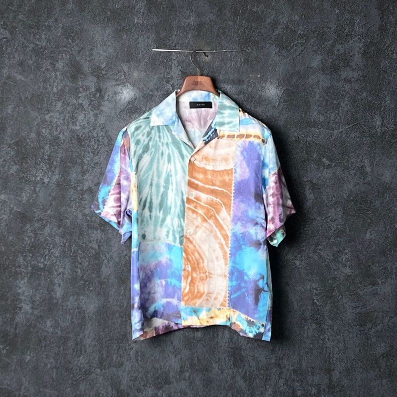 Amiri Amiri Colorful Multi-Element Mulberry Silk Short Sleeve Sh Size US M / EU 48-50 / 2 - 1 Thumbnail