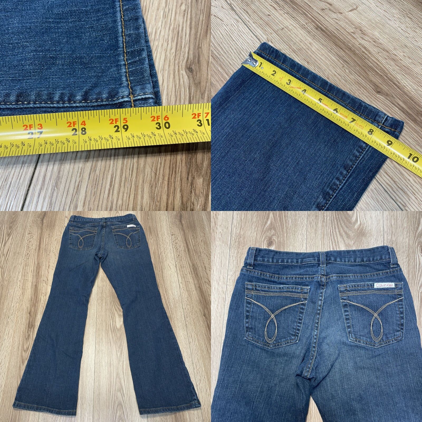 Calvin Klein VINTAGE Calvin Klein Flare Jeans Women's Size 6 Mid Rise Stretch Denim Blue Size 28" / US 6 / IT 42 - 8 Thumbnail