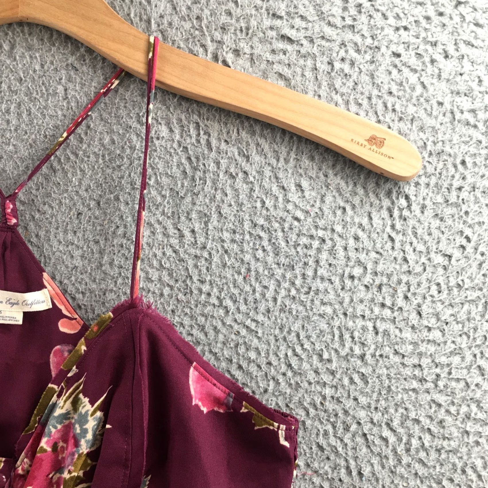 American Eagle Outfitters American Eagle Outfitters Dress Womens 6 Purple Floral Print A-Line Spaghetti Strap Sleeveless Casual Fit & Flare Knee Length Ladies Size M / US 6-8 / IT 42-44 - 4 Thumbnail