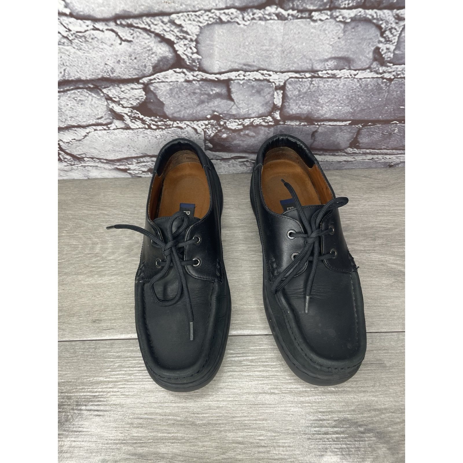 Bally Bally Grimsela Black Leather Moc Toe VTG Oxfords Shoes Women Size US 5.5 / IT 35.5 - 19 Thumbnail