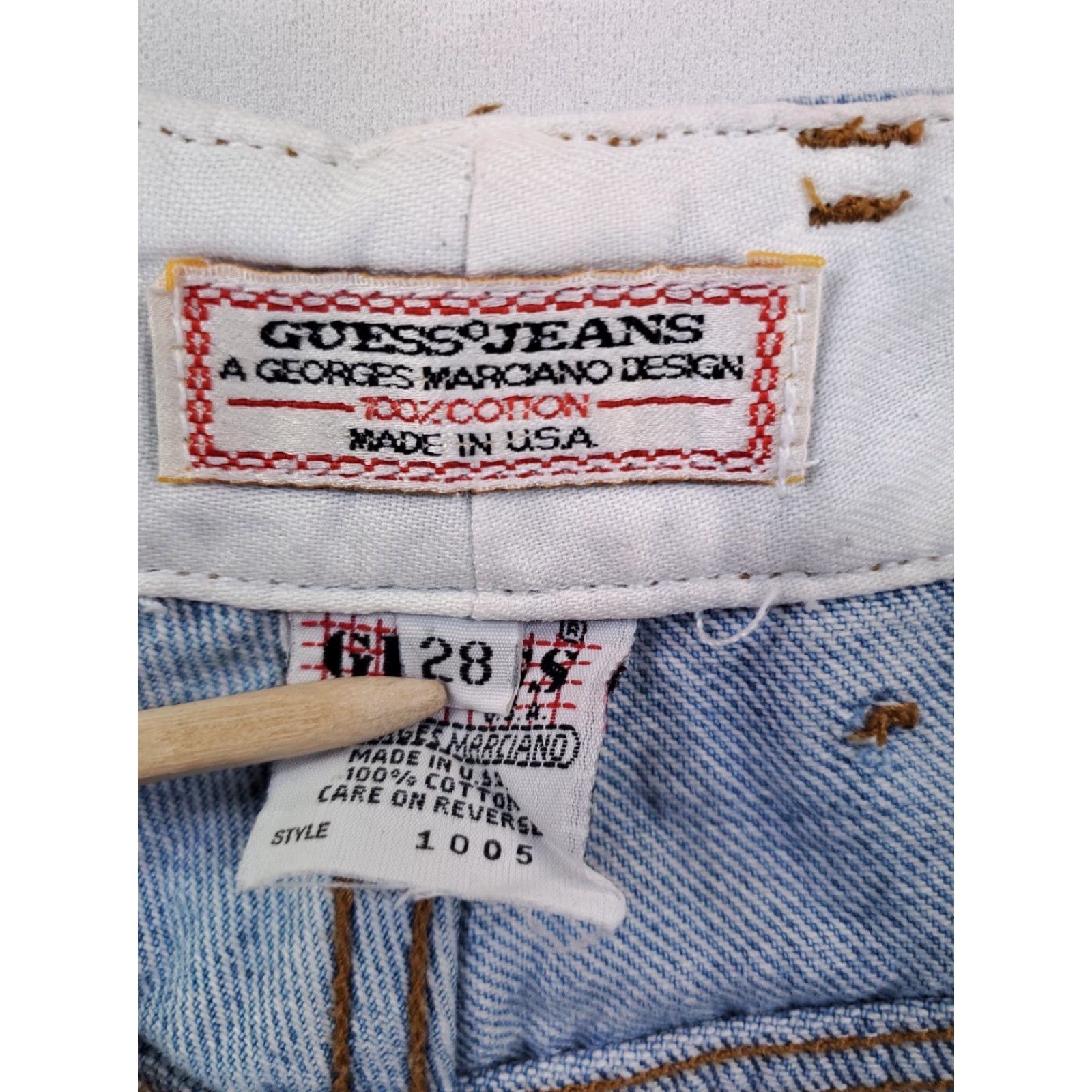 Guess VINTAGE GUESS Jeans 80s Georges Marciano Made USA Blue Womens 27 27x31 Jeans Straight Size 27" / US 4 / IT 40 - 5 Thumbnail