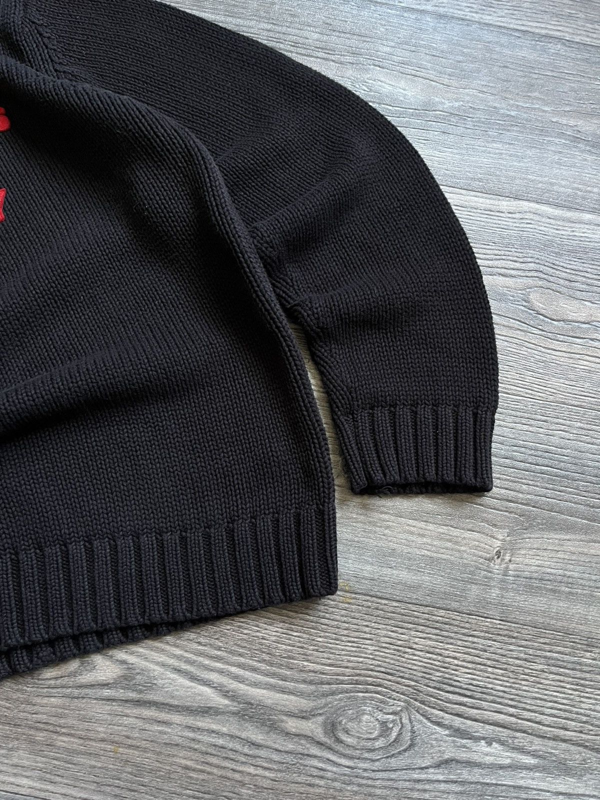 Ralph Lauren POLO JEANS SPELLOUT KNITTED BLACK VINTAGE SWEATER Size US L / EU 52-54 / 3 - 6 Thumbnail