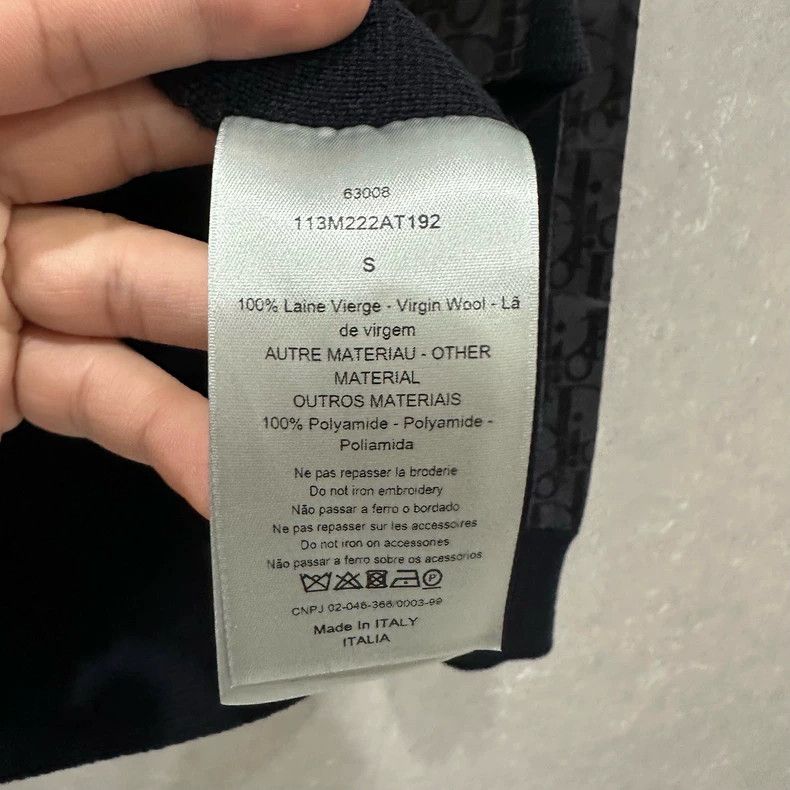 Dior Dior Dark blue logo stitching wool zipper jacket Size US S / EU 44-46 / 1 - 5 Thumbnail