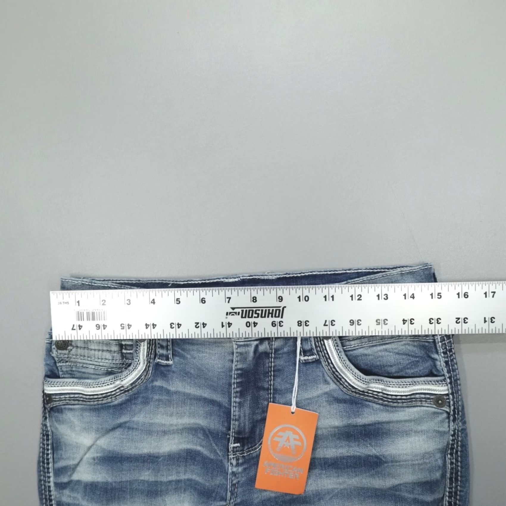 Affliction Affliction Denim Jeans Gage Peak Grove Men's 29 Blue Embroidered Slim Straight Casual 5-Pocket Denim 99% Cotton 1% Spandex Size US 29 - 6 Thumbnail