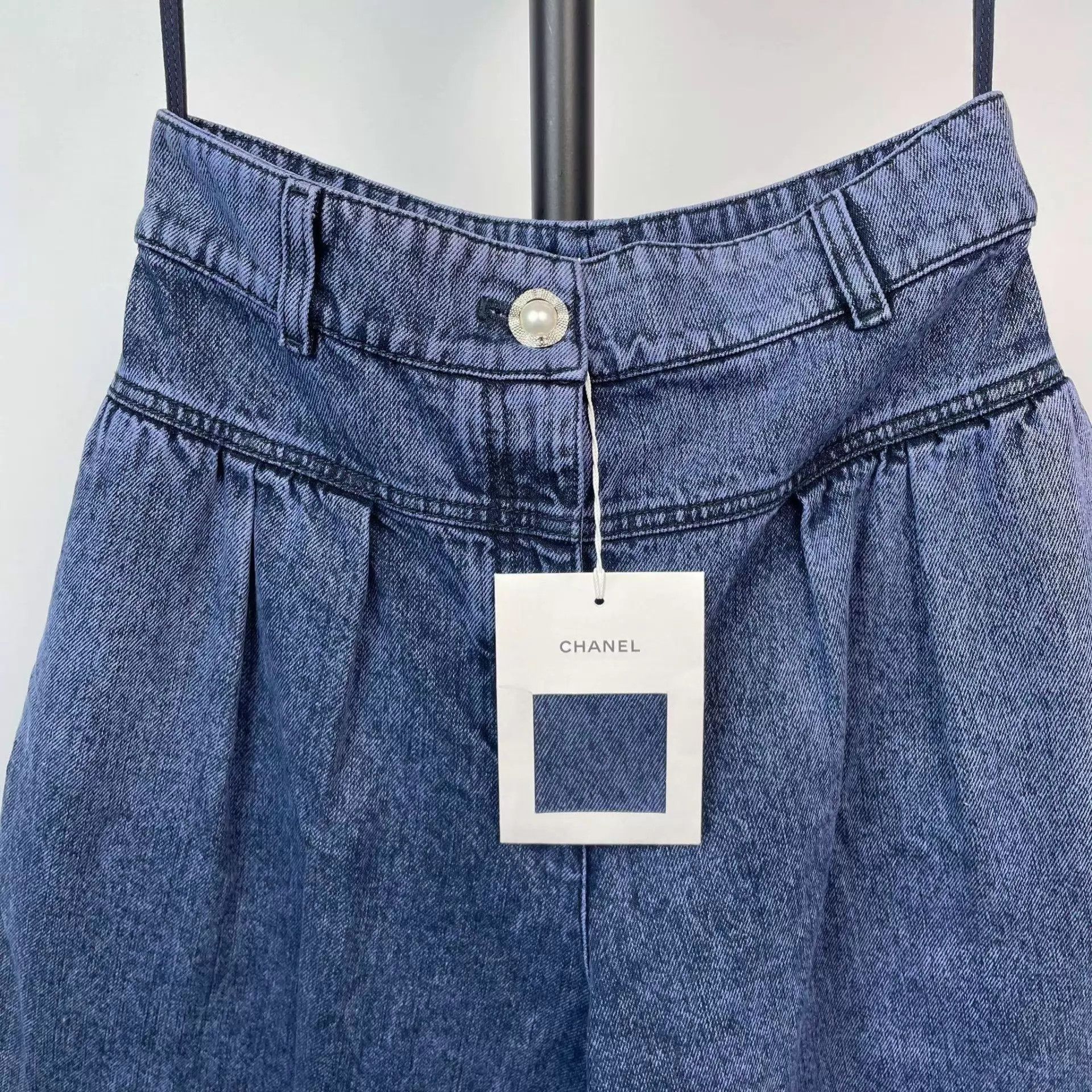 Chanel Chanel 22B Navy Black Colorblock Jeans 38 Size 27" / US 4 / IT 40 - 3 Thumbnail