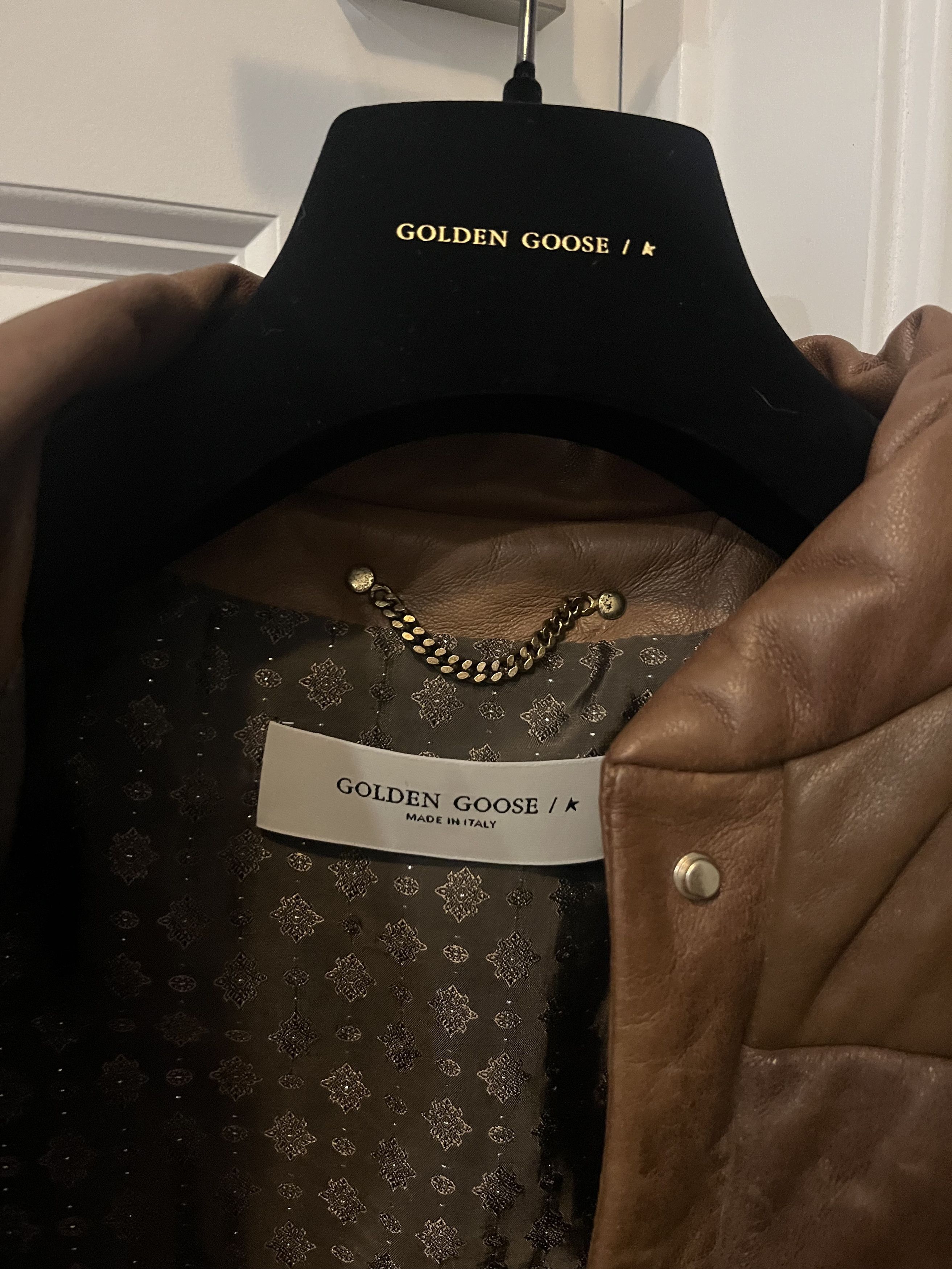 Golden Goose Brown Vintage Look Leather Bomber Jacket Size M / US 6-8 / IT 42-44 - 2 Thumbnail