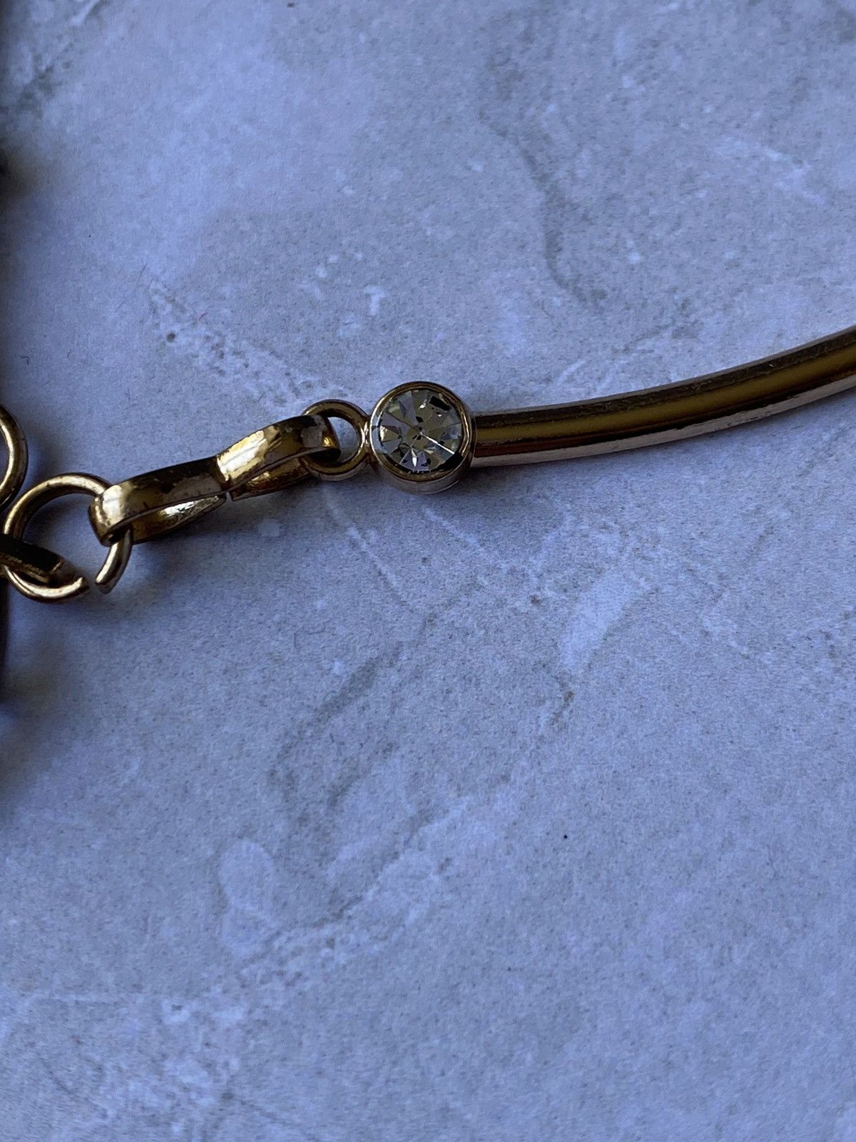 Japanese Brand × Jewelry Vintage Gold Tone Teardrop Crystal Pendant Necklace Size ONE SIZE - 4 Thumbnail