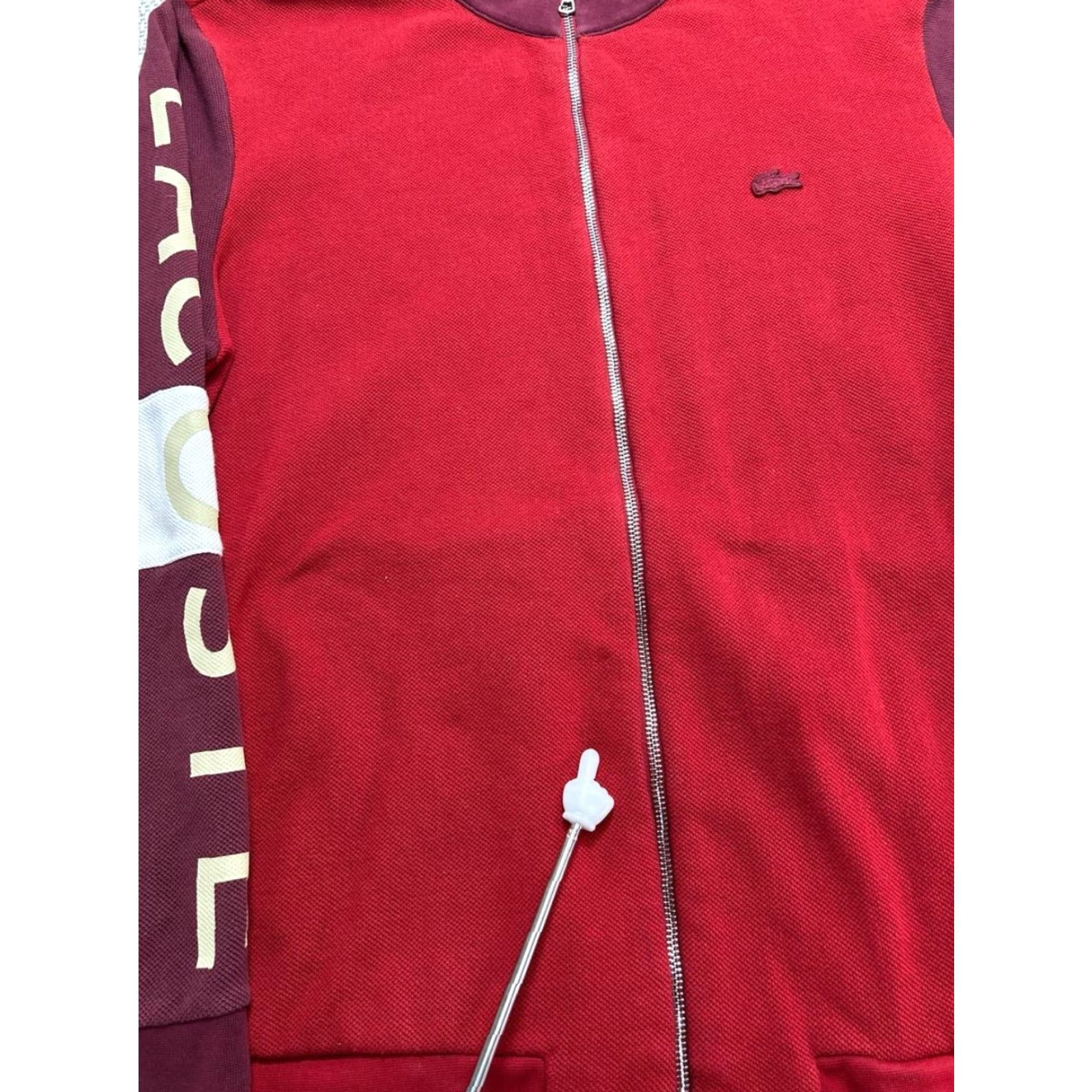 Lacoste Lacoste Jacket Mens XXL Red Cotton Textured Knit Colorblock Full Zip Training Jacket Size US XXL / EU 58 / 5 - 6 Thumbnail