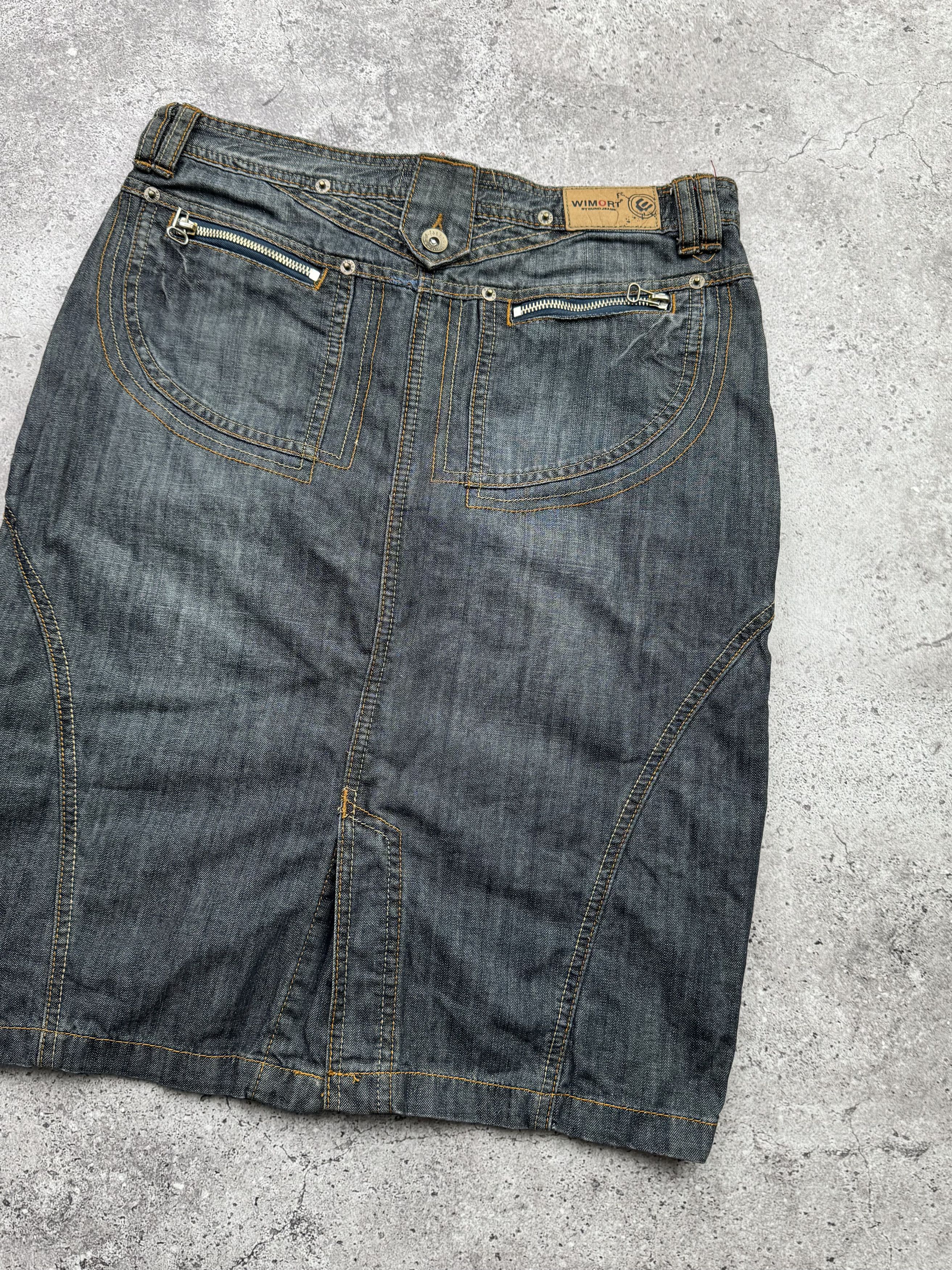 Japanese Brand Vintage Denim Midi Skirt C266(V332)(E8) Size 27" / US 4 / IT 40 - 6 Thumbnail
