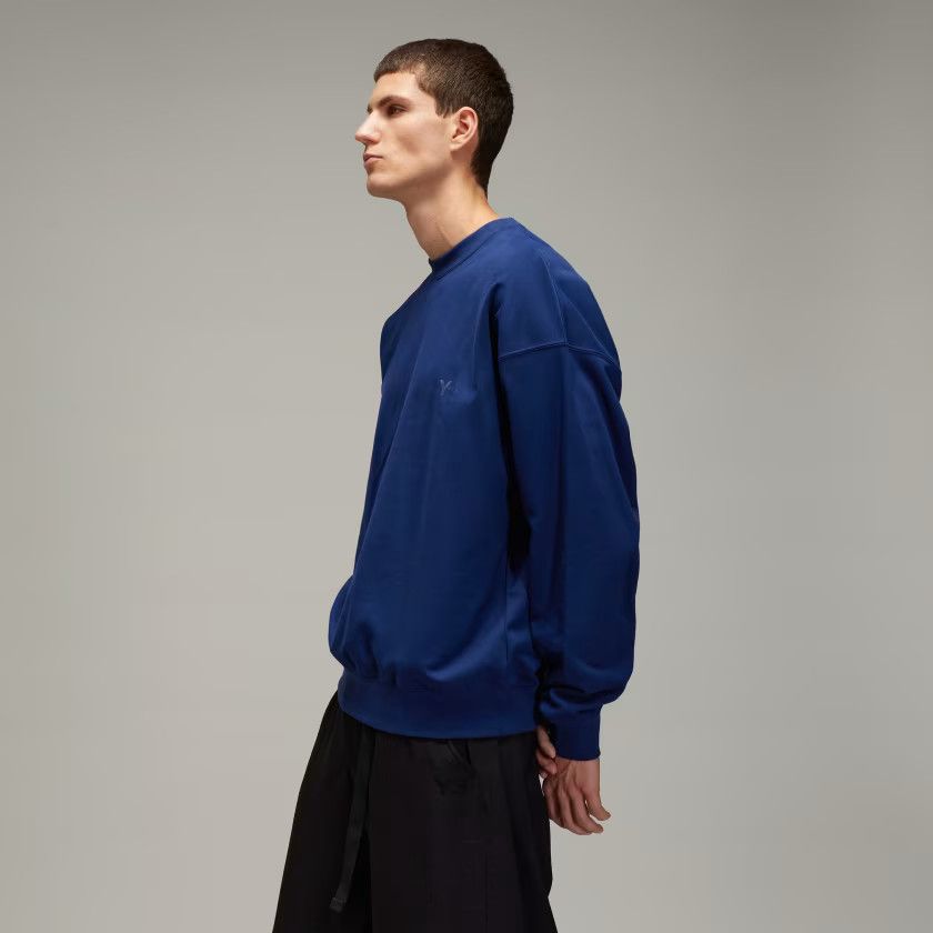 o1s22i1n0125 Soft Cotton Crewneck Sweatshirt in Blue