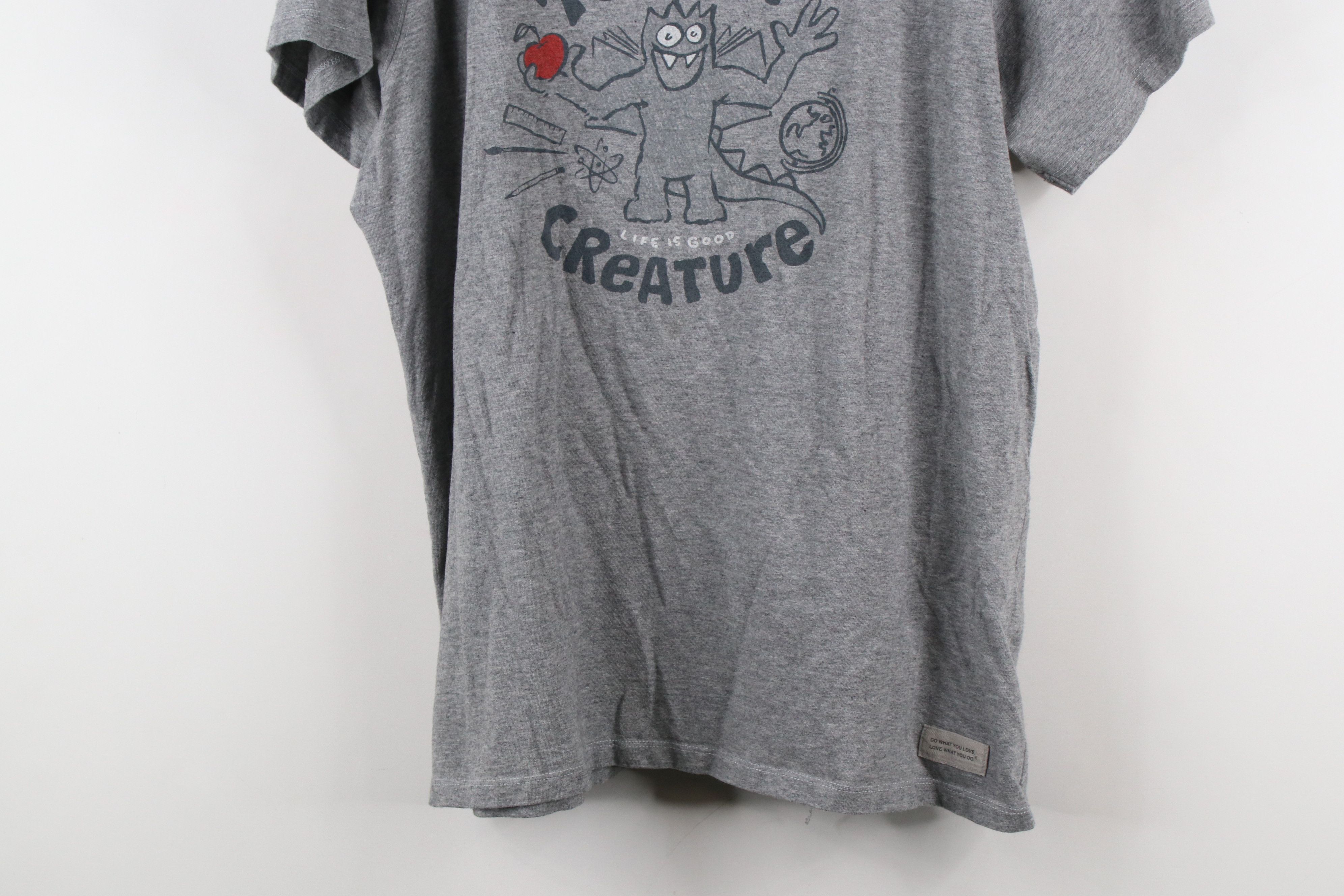 Life is Good × Vintage Life Is Good Teacher Creature Short Sleeve T-Shirt Gray Size XL / US 12-14 / IT 48-50 - 3 Thumbnail