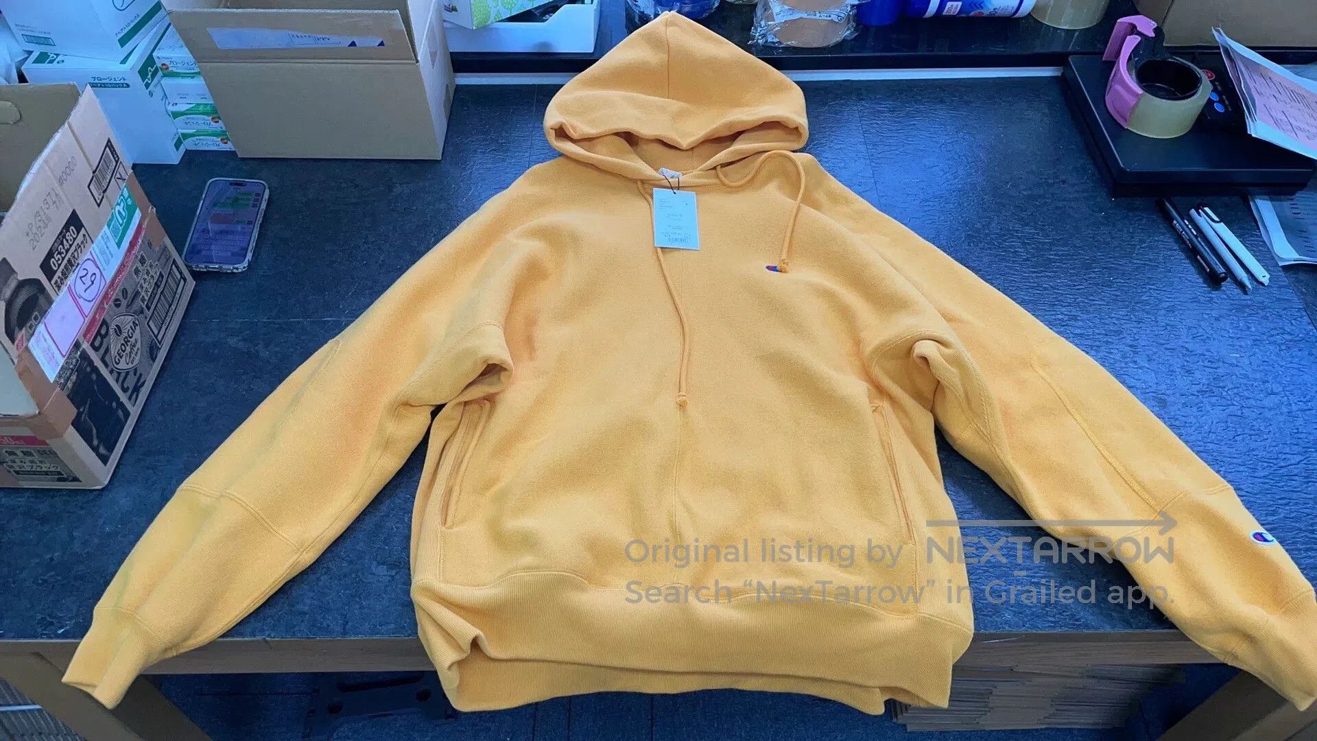 N.Hoolywood Champion Collaboration Yellow Hoodie. Size US L / EU 52-54 / 3 - 6 Thumbnail