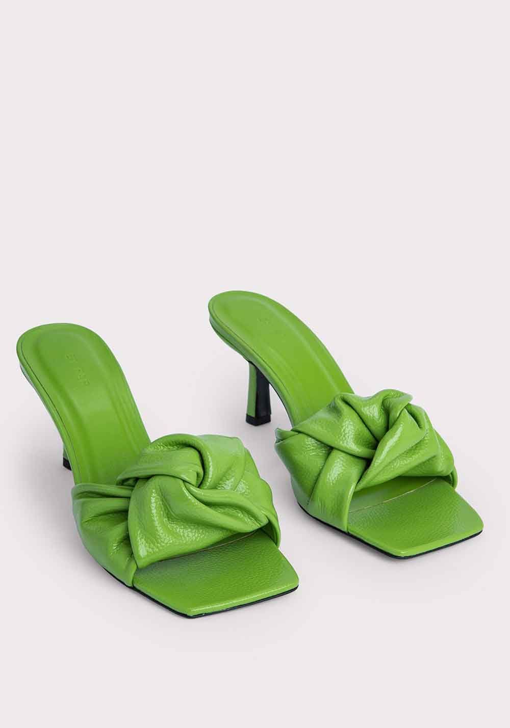 By Far o1mle1224 Lana Gloss Grained Leather Mules in Pistachio Size US 7 / IT 37 - 2 Thumbnail