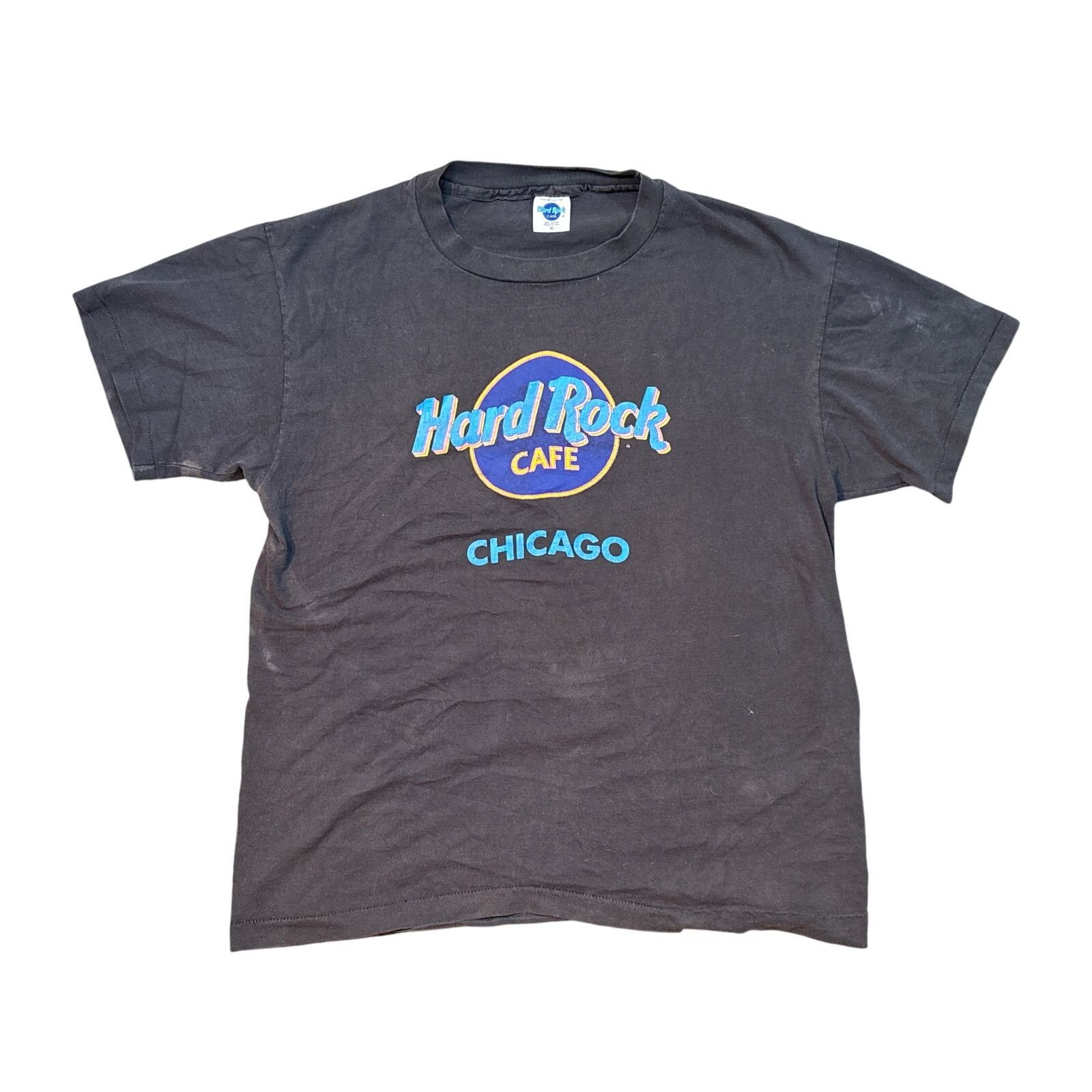 Hard Rock Cafe VTG 90s Hard Rock Cafe Chicago Thrashed Bleached retro XL Size US XL / EU 56 / 4 - 1 Thumbnail
