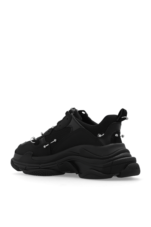 Balenciaga o1la1rc1a0725 Triple S Sneakers With Piercings in Black Size US 7 / IT 37 - 5 Thumbnail