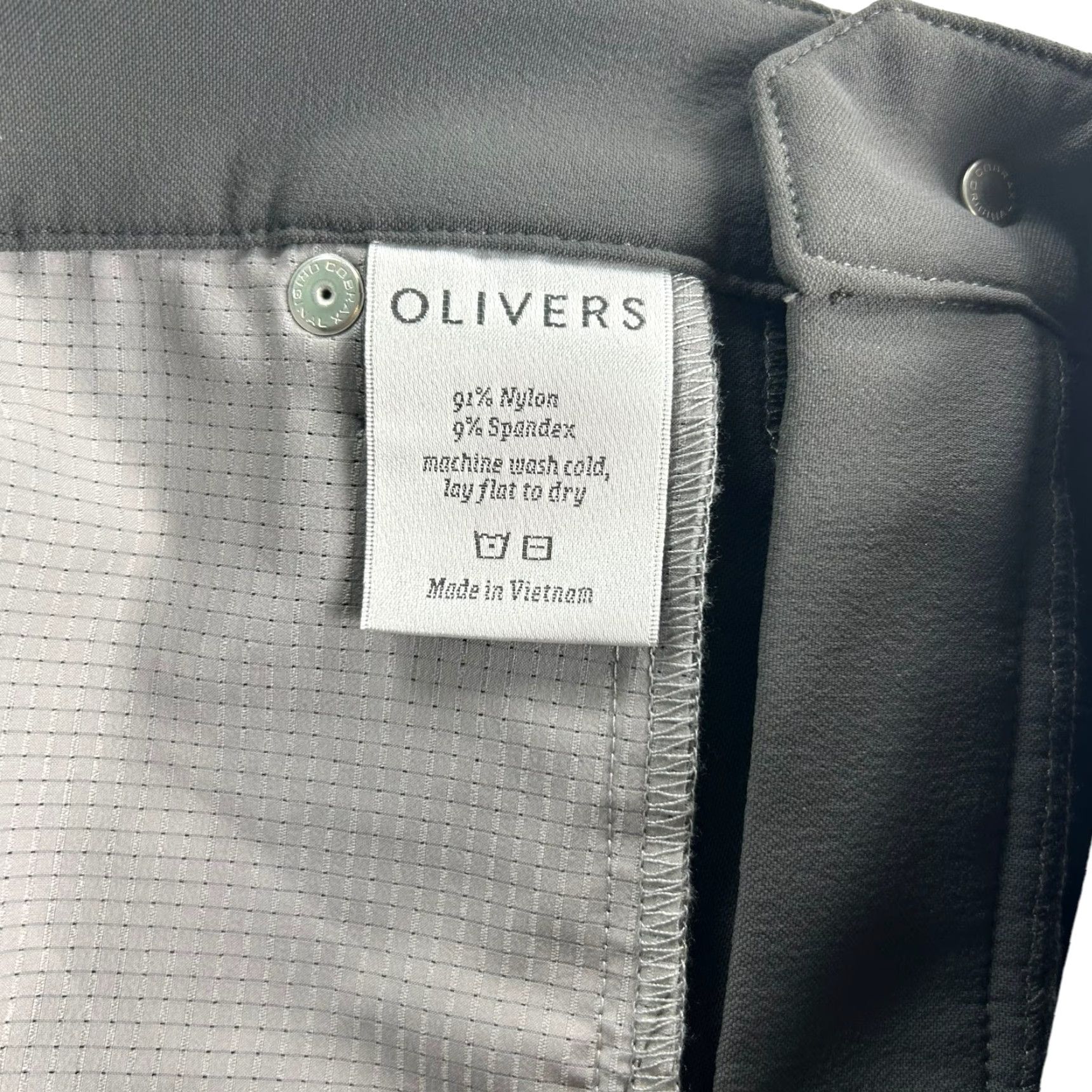 Vintage Olivers Apparel Men's Performance Nylon 5-Pocket Pants Charcoal Gray 34x32 | Flat Front | Nylon/Spandex | Casual Chino Pants Mens Size US 34 / EU 50 - 2 Thumbnail