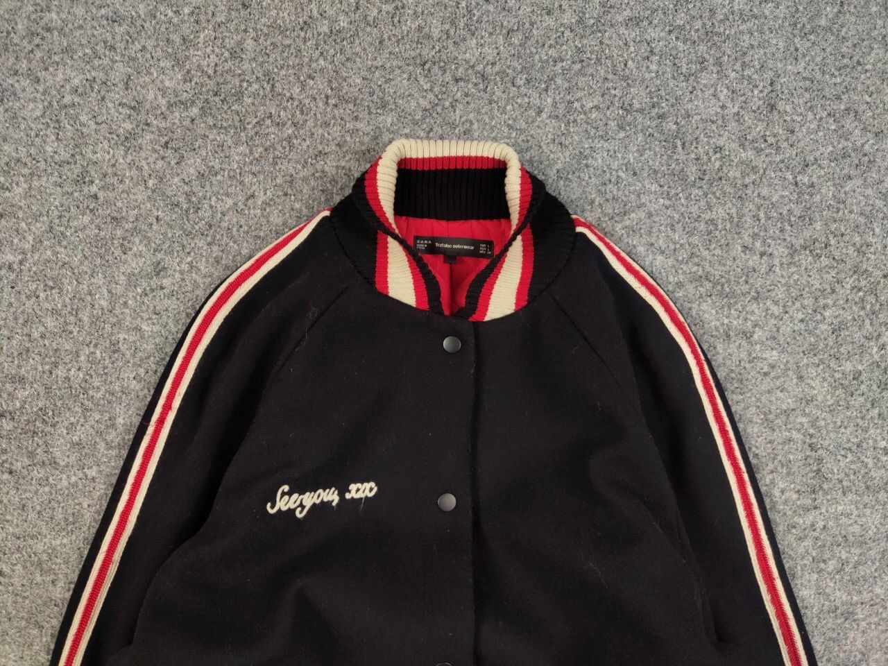 Vintage Vintage Varsity Bomber Wool Black logo Jacket Japan Style Size US M / EU 48-50 / 2 - 8 Thumbnail