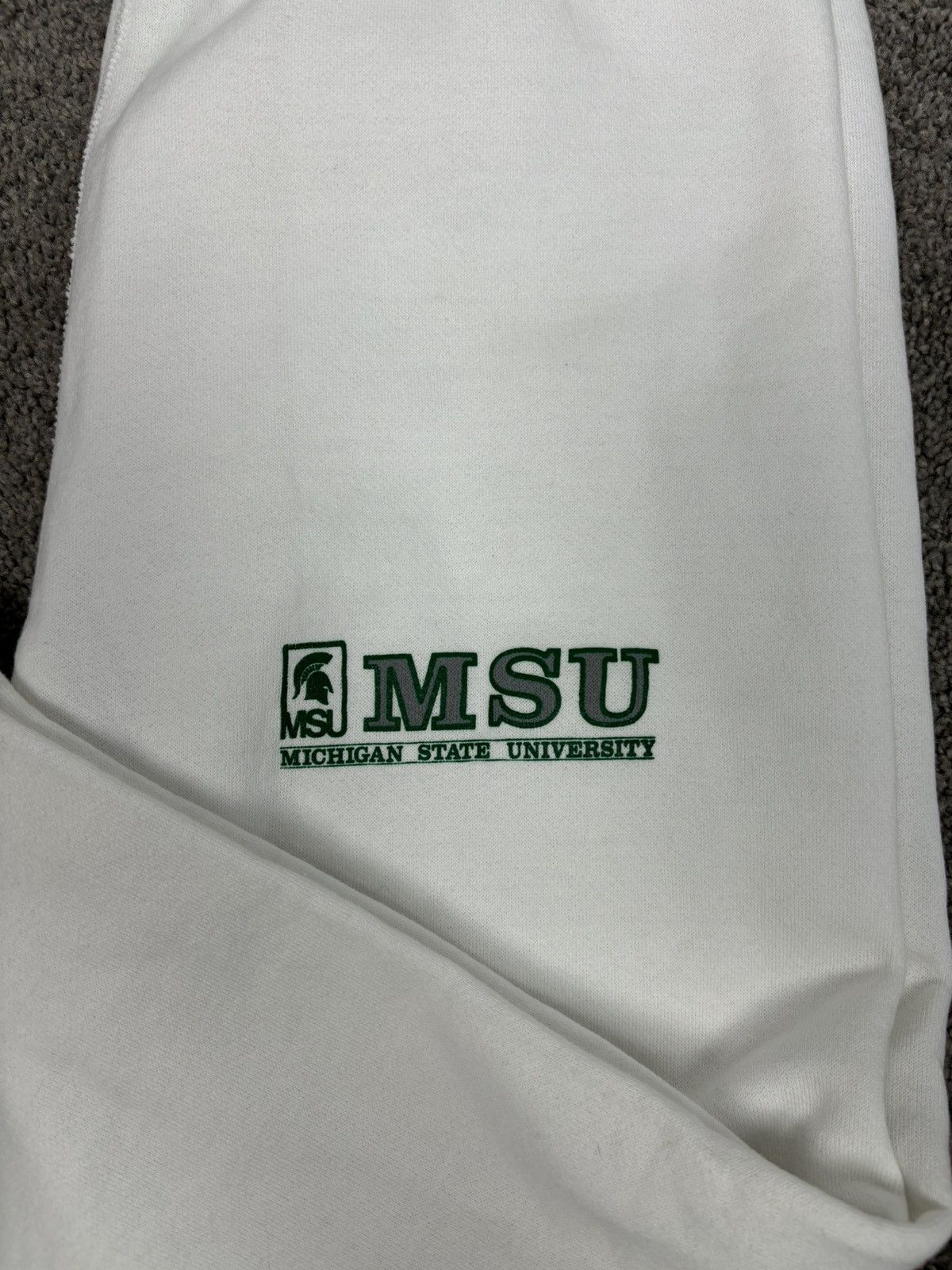 Vintage Vintage white 90s michigan state sweatpants Size US 34 / EU 50 - 4 Thumbnail