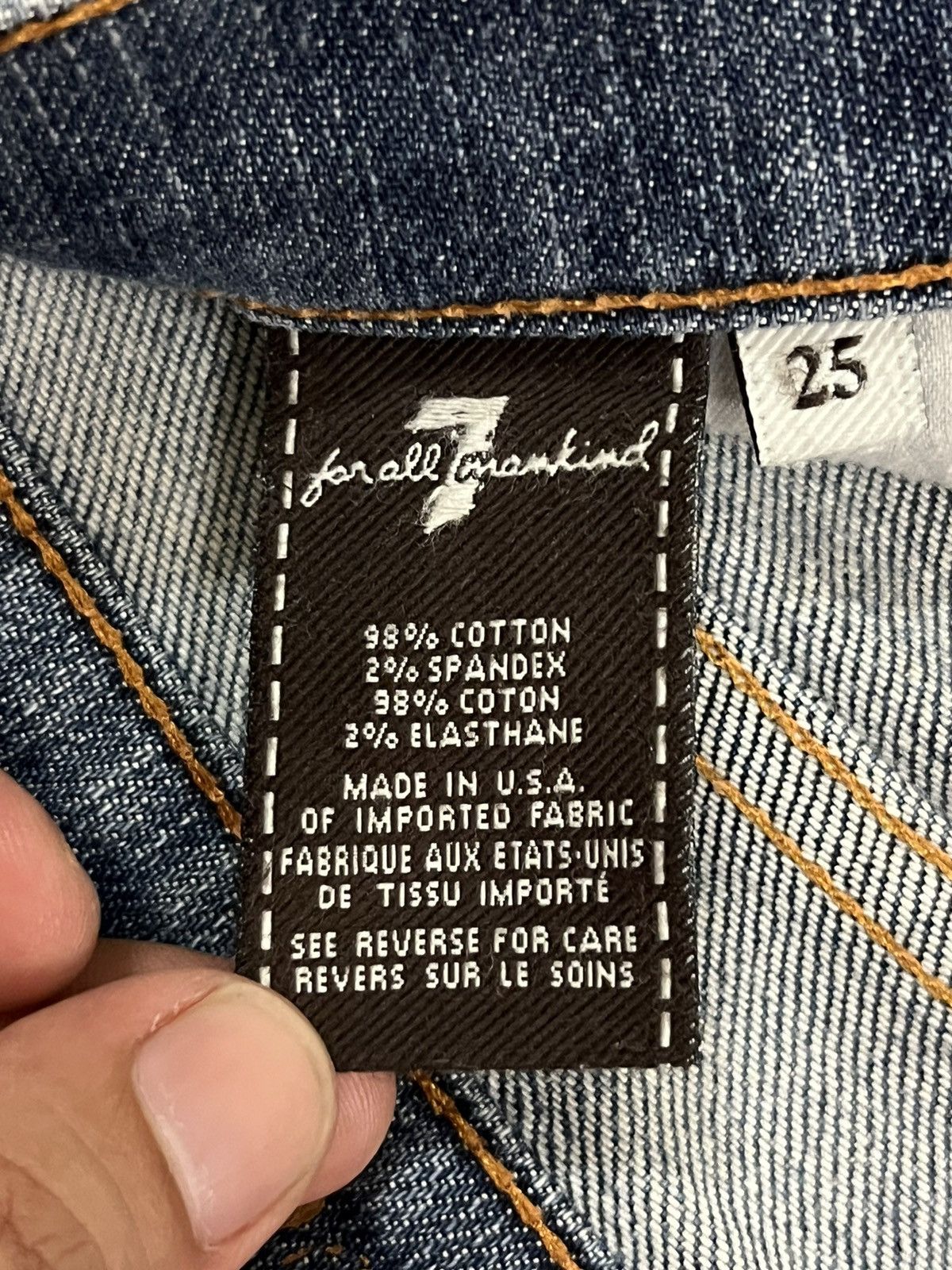 7 For All Mankind Vintage Japanese Brand Blue Washed Distressed Flare Jeans Size US 29 - 7 Thumbnail