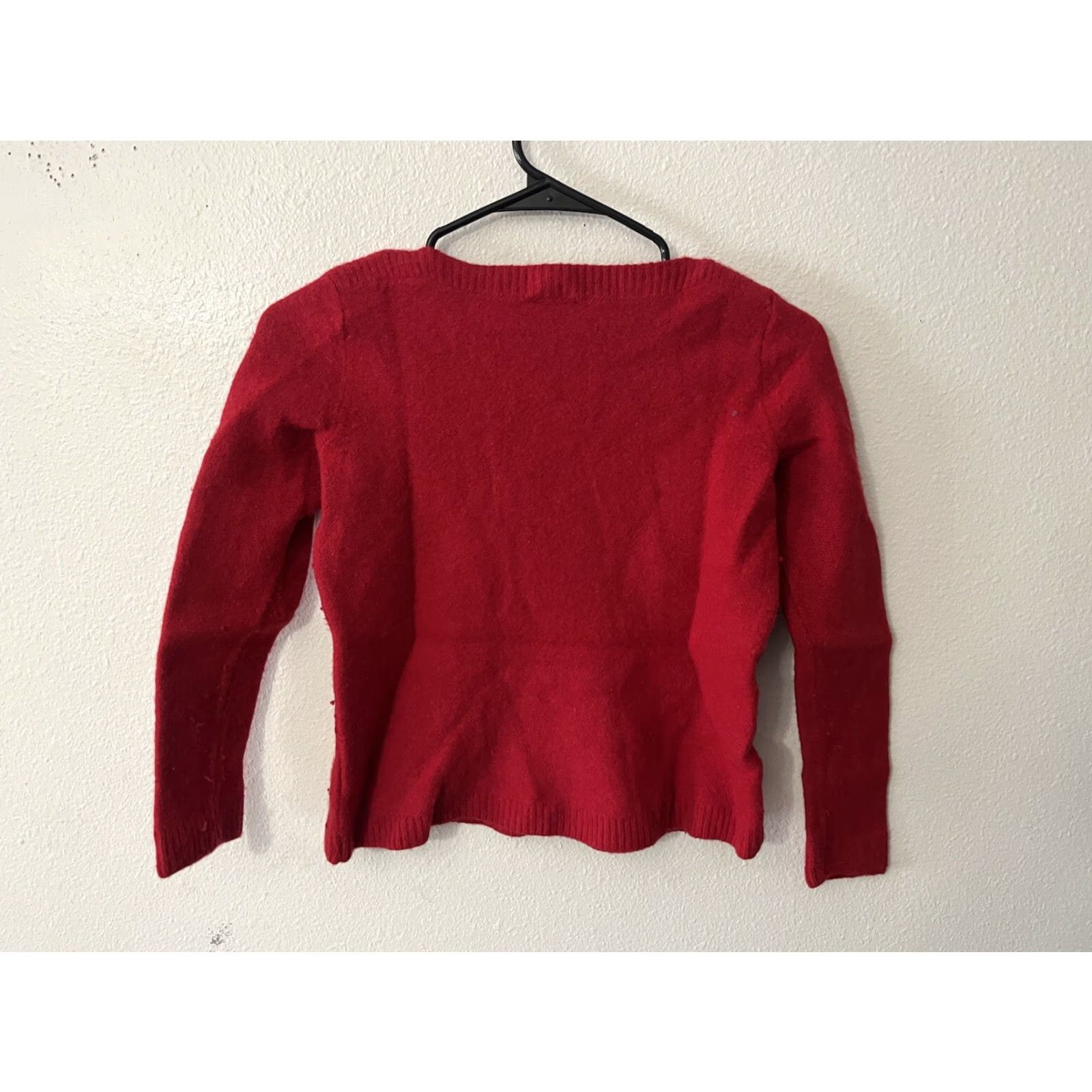 Talbots Talbots Women's PM Merino Wool Cashmere Blend Cable Knit Boat Neck Sweater Red, Pullover, Lightweight, 90s Style, Petite Department Size M / US 6-8 / IT 42-44 - 2 Thumbnail