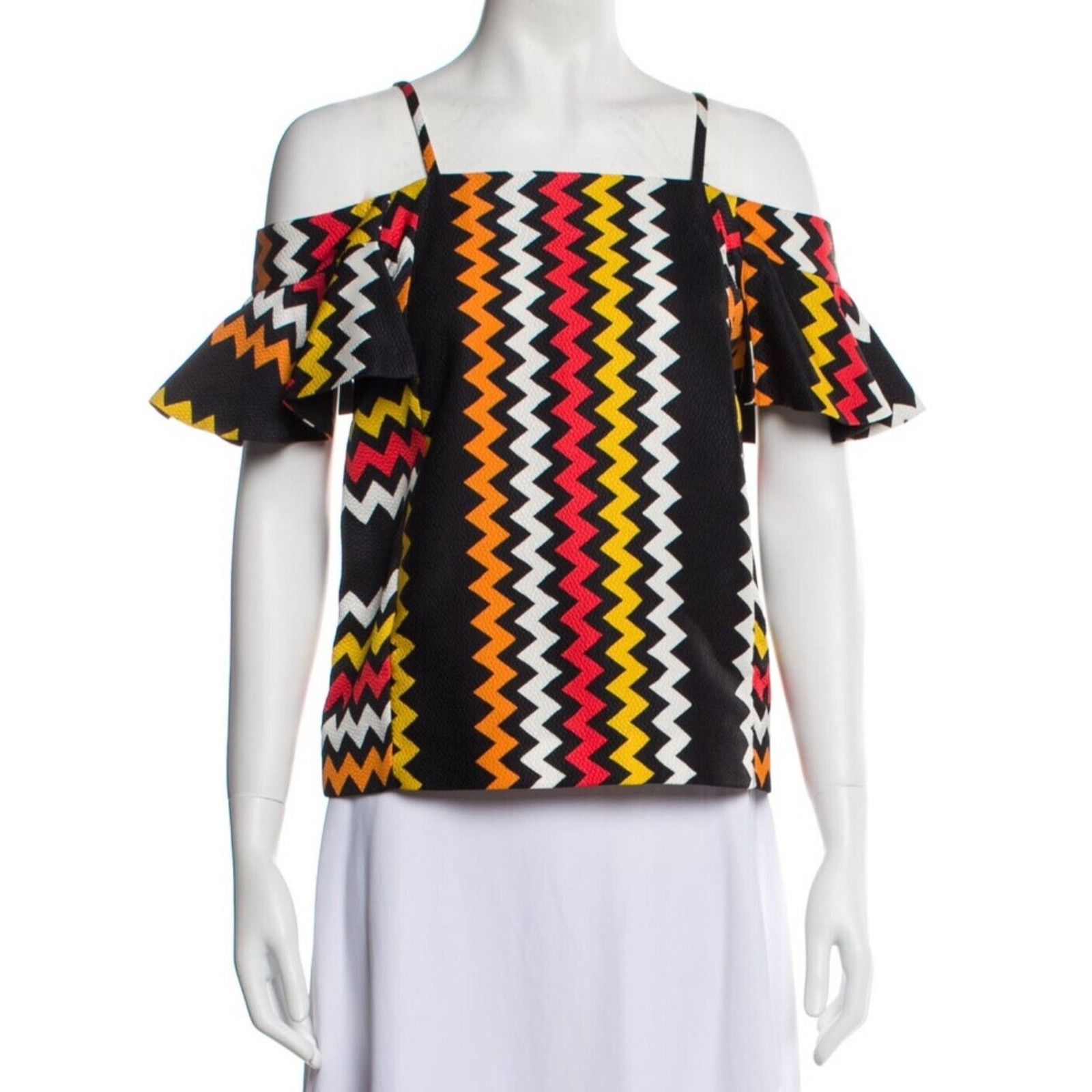 MSGM MSGM Women's Off Shoulder Blouse Black Colorful Size Small Size S / US 4 / IT 40 - 3 Thumbnail