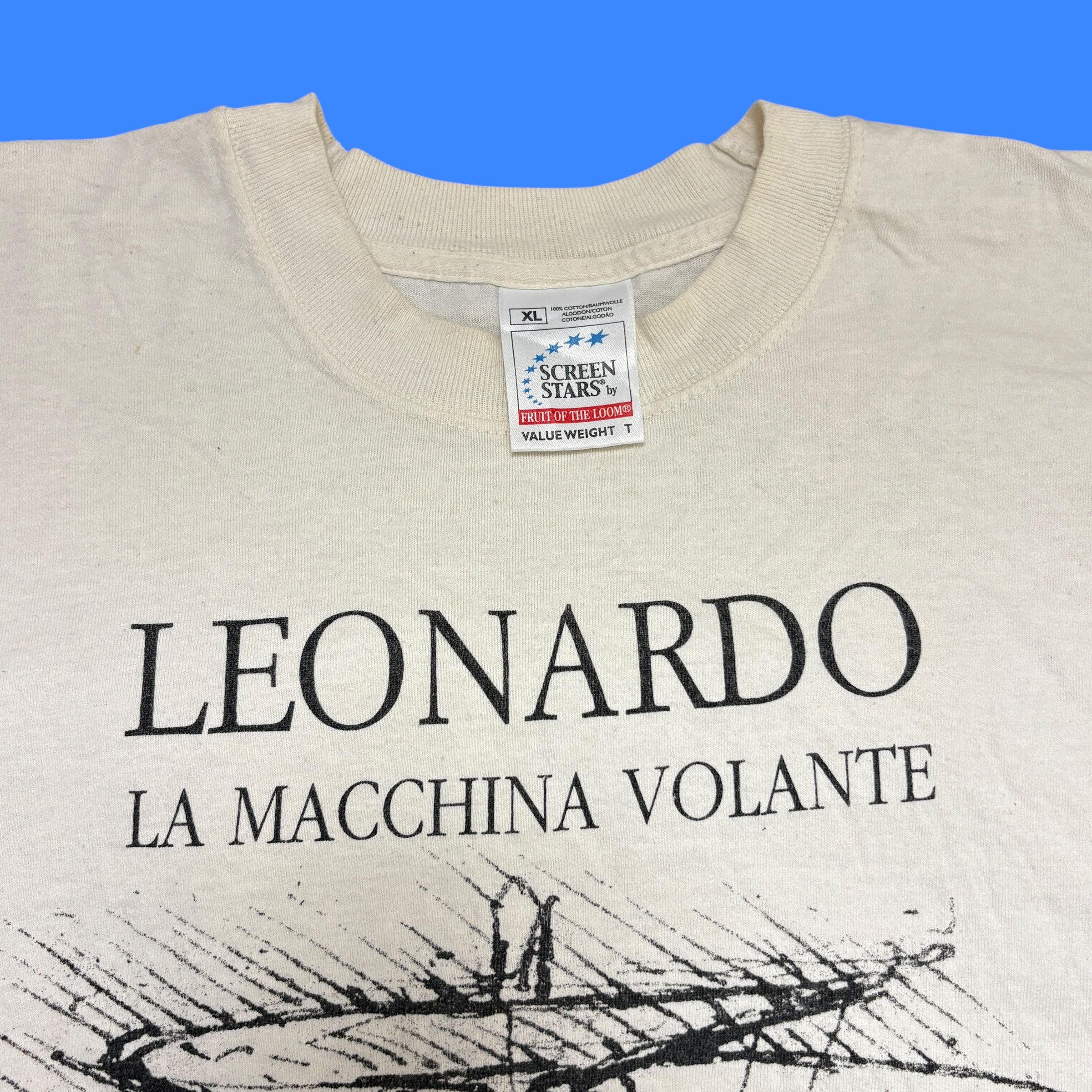 Vintage Vintage Leonardo Da Vinci T Shirt 90s Screen Stars Art Tee Size US XL / EU 56 / 4 - 7 Thumbnail