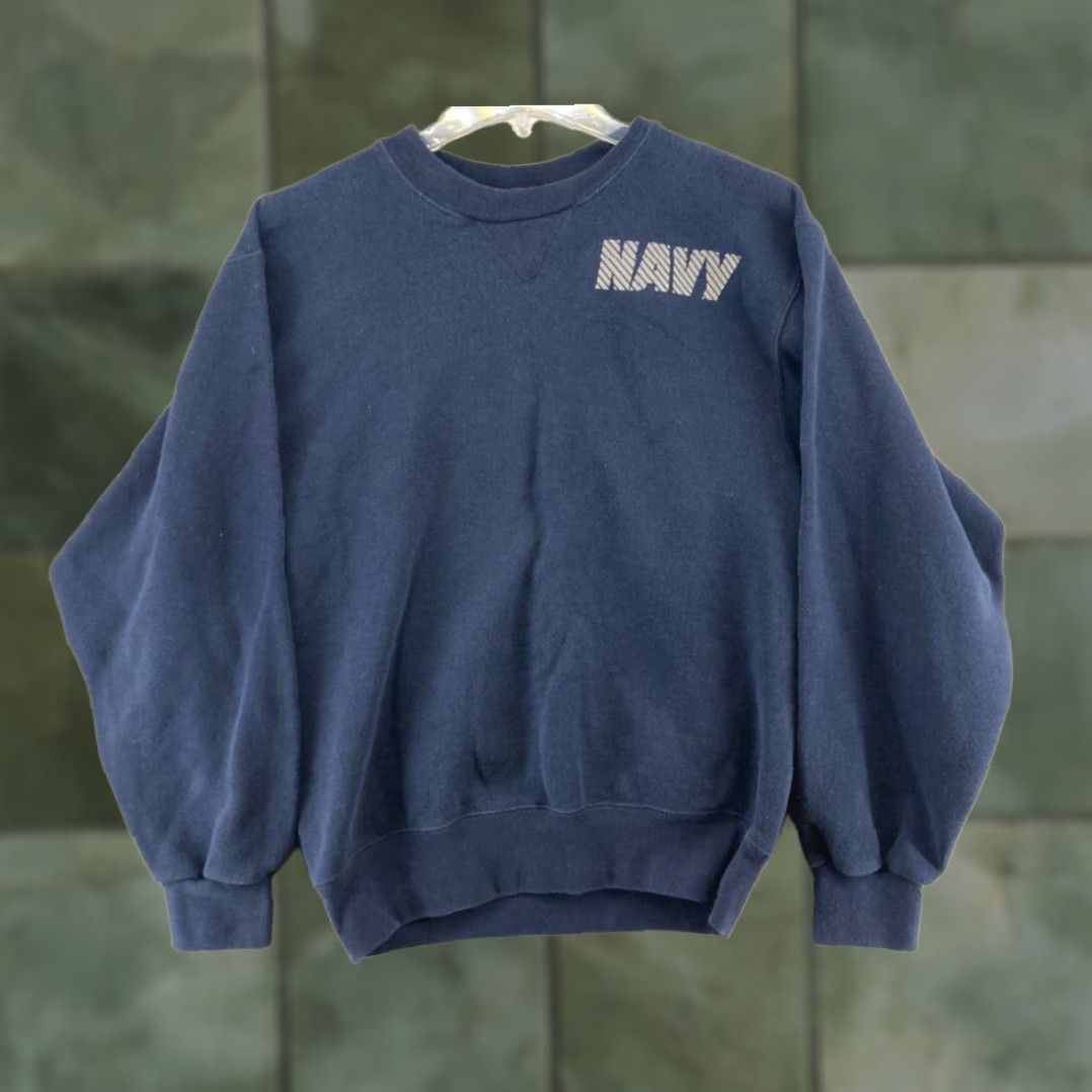 Soffe VINTAGE US Navy Sweatshirt Mens Small Blue Fleece Crew Neck Pullover Size US S / EU 44-46 / 1 - 1 Thumbnail