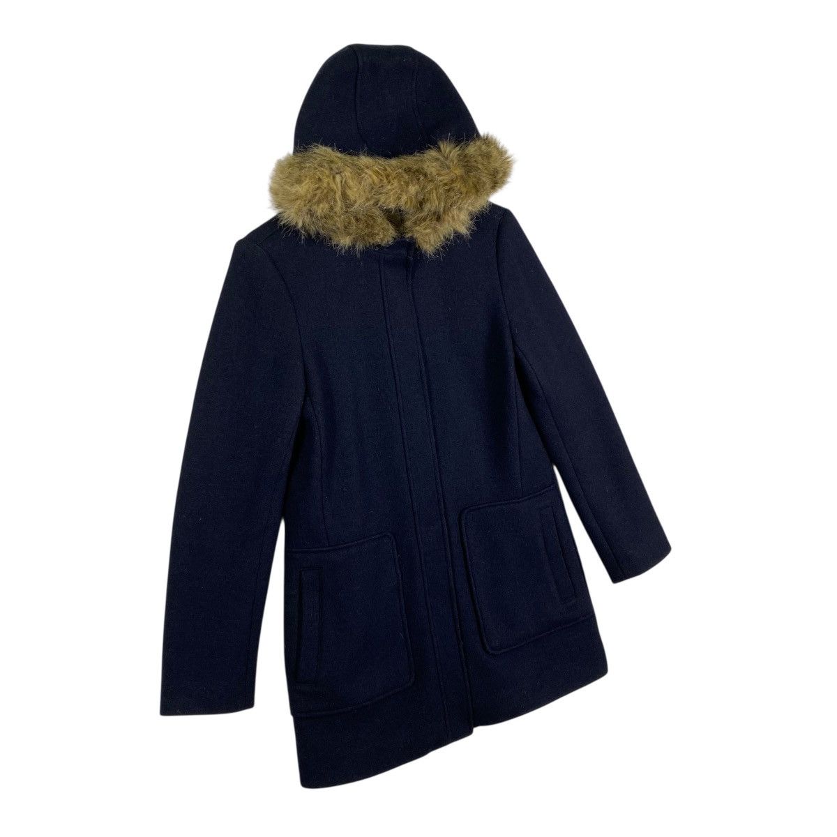 Brooks Brothers Brooks Brothers Red Fleece Wool Coat, Navy Blue Faux Fur Size XS / US 0-2 / IT 36-38 - 3 Thumbnail