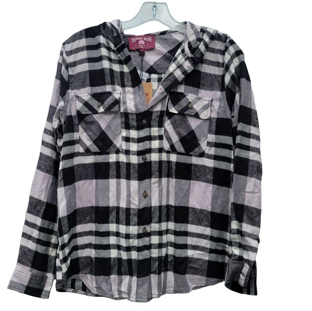 Other NWT Hippie Rose Flannel Hooded Button Down Shirt Lightweight Size XS / US 0-2 / IT 36-38 - 3 Thumbnail