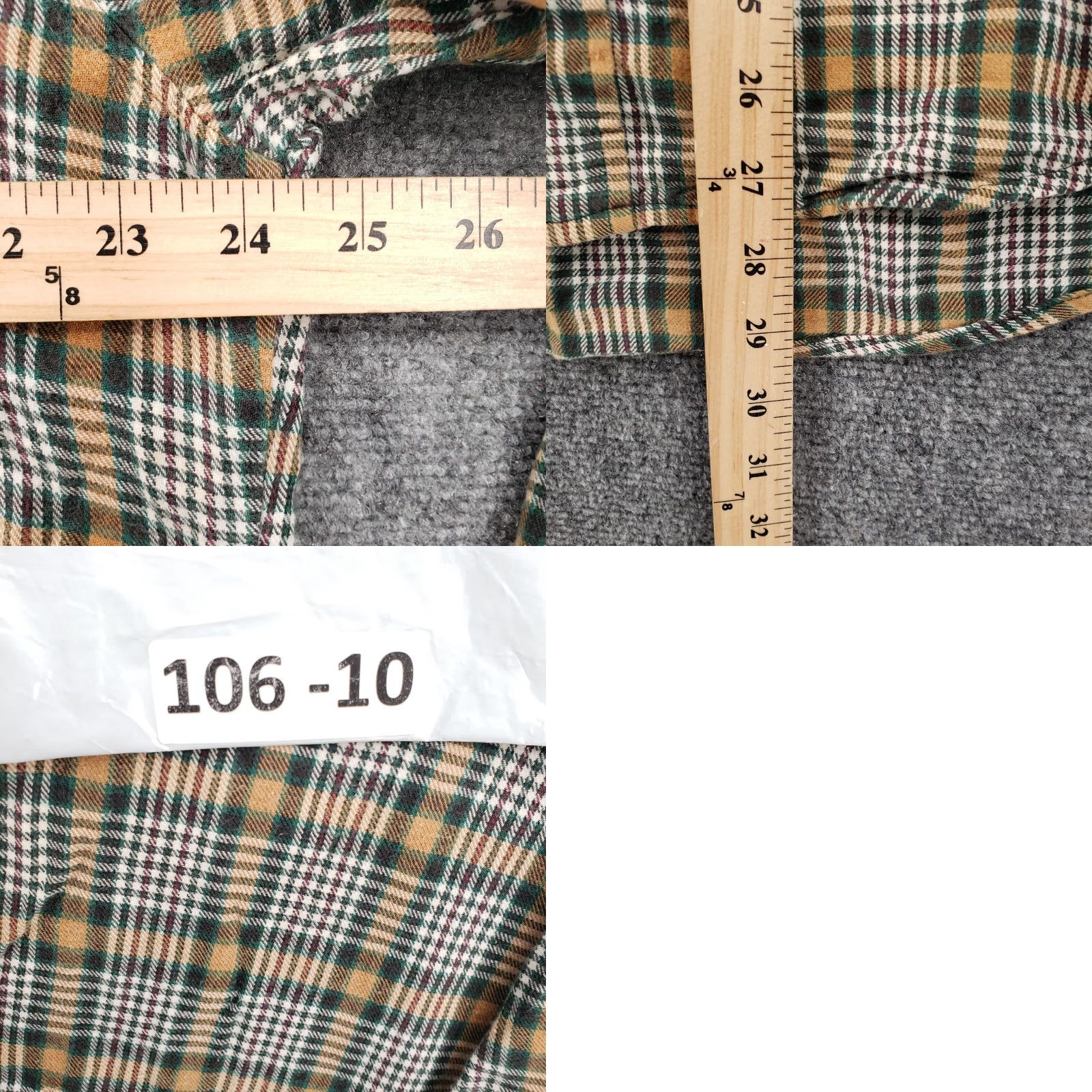Oleg Cassini Oleg Cassini Shirt Mens L Large Button-Down Beige Plaid Cotton Size US L / EU 52-54 / 3 - 8 Thumbnail
