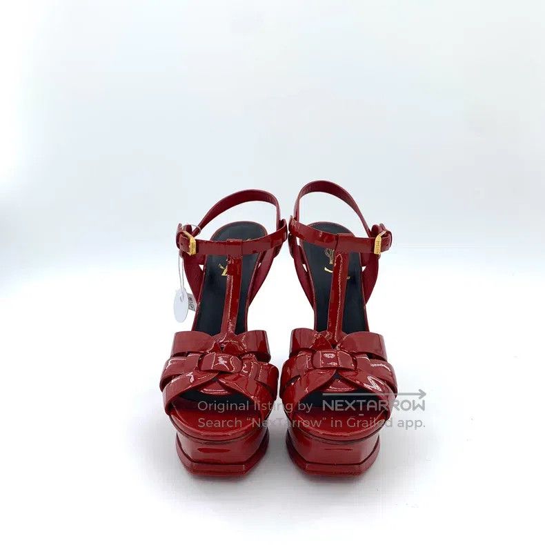 Saint Laurent Paris Saint Laurent Paris Red Patent Leather One-Strap Buckle Hi Size US 7 / IT 37 - 3 Thumbnail