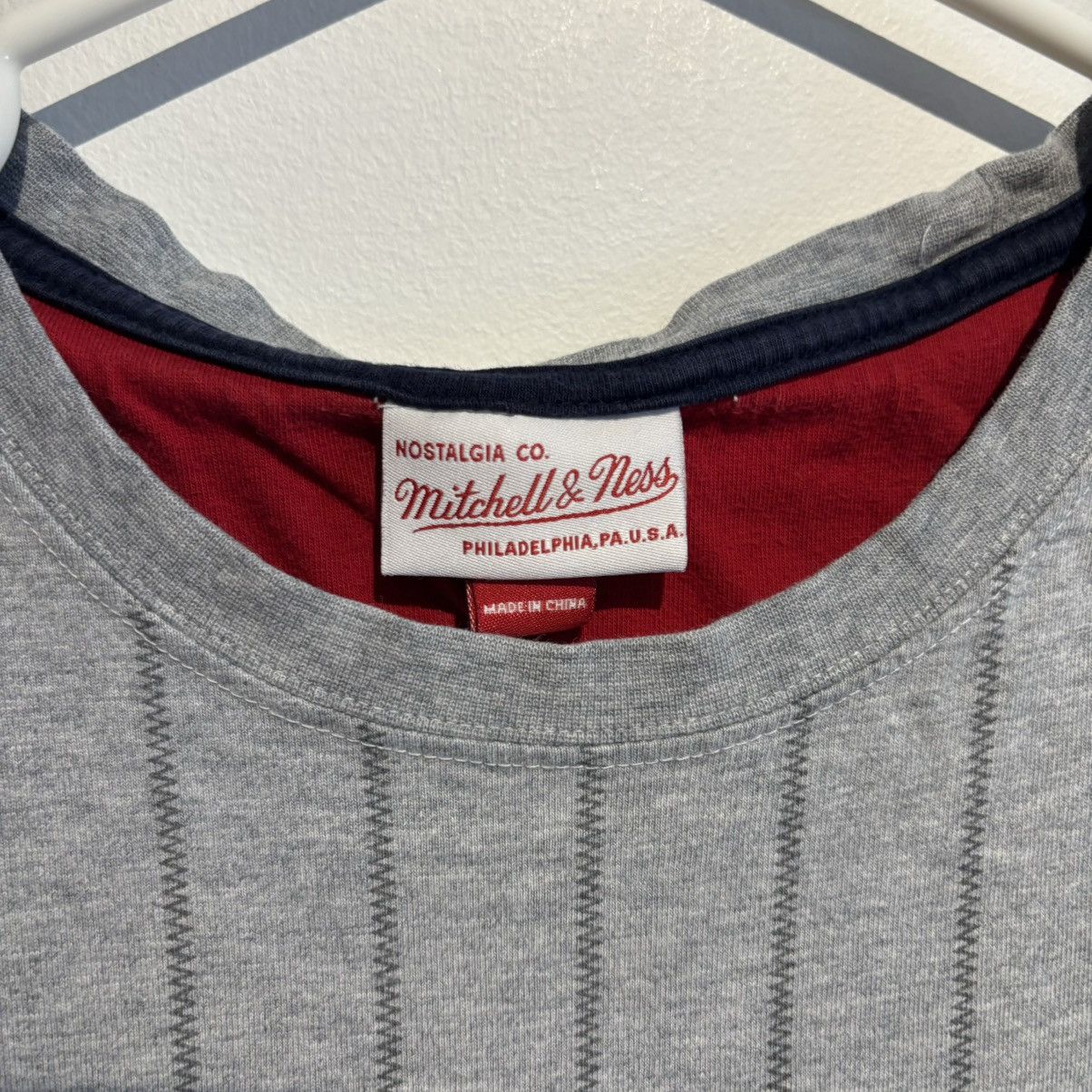 MLB × Mitchell & Ness Boston Red Sox Vintage Striped Gray T Shirt Size US L / EU 52-54 / 3 - 6 Thumbnail