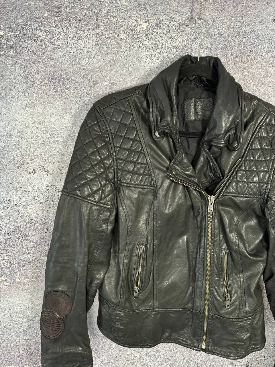 Allsaints × Vintage ALLSAINTS LEATHER BIKER JACKET WOMEN'S UK14 LAMB PAPIN Size L / US 10 / IT 46 - 2 Thumbnail