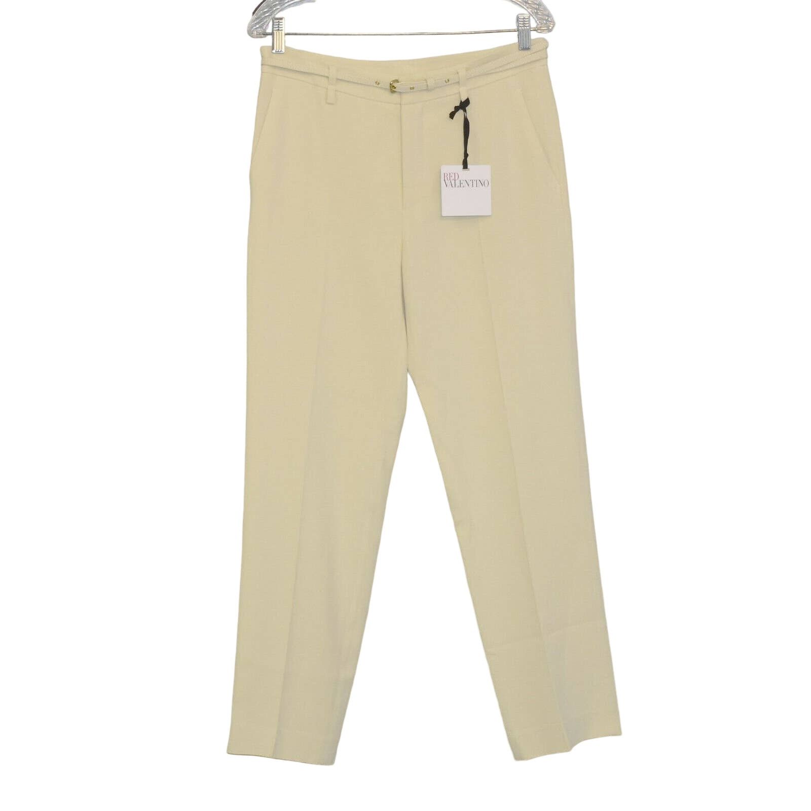 RED Valentino E0 NWT RED VALENTINO Ivory Frisottine Capri Pants Sz 42 $595 Size 28" / US 6 / IT 42 - 3 Thumbnail